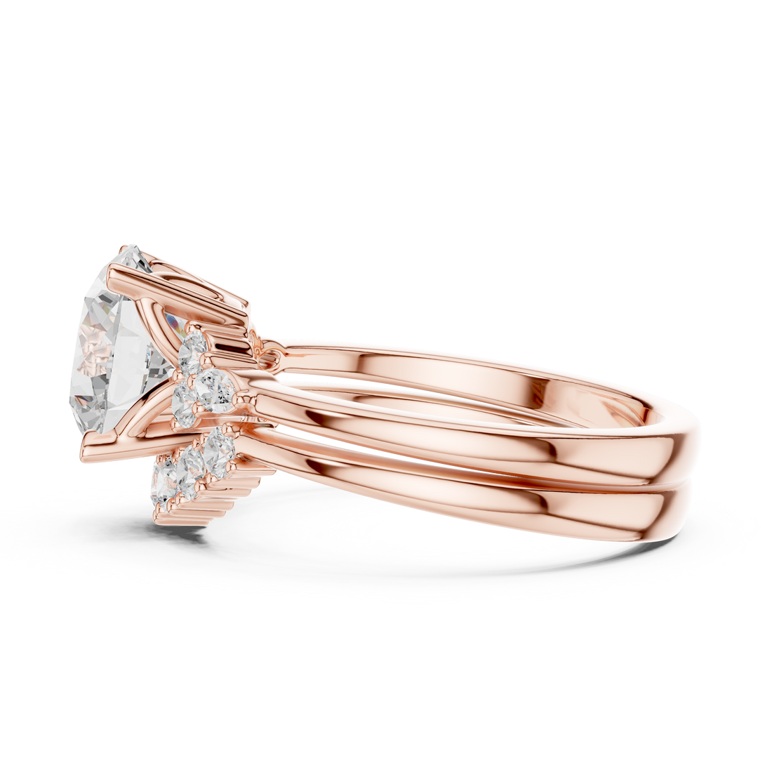 2.92 CT Bridal Set Ring – EF VS/SI Lab-Created Diamond in 14K Yellow Gold | Women's Engagement or Wedding