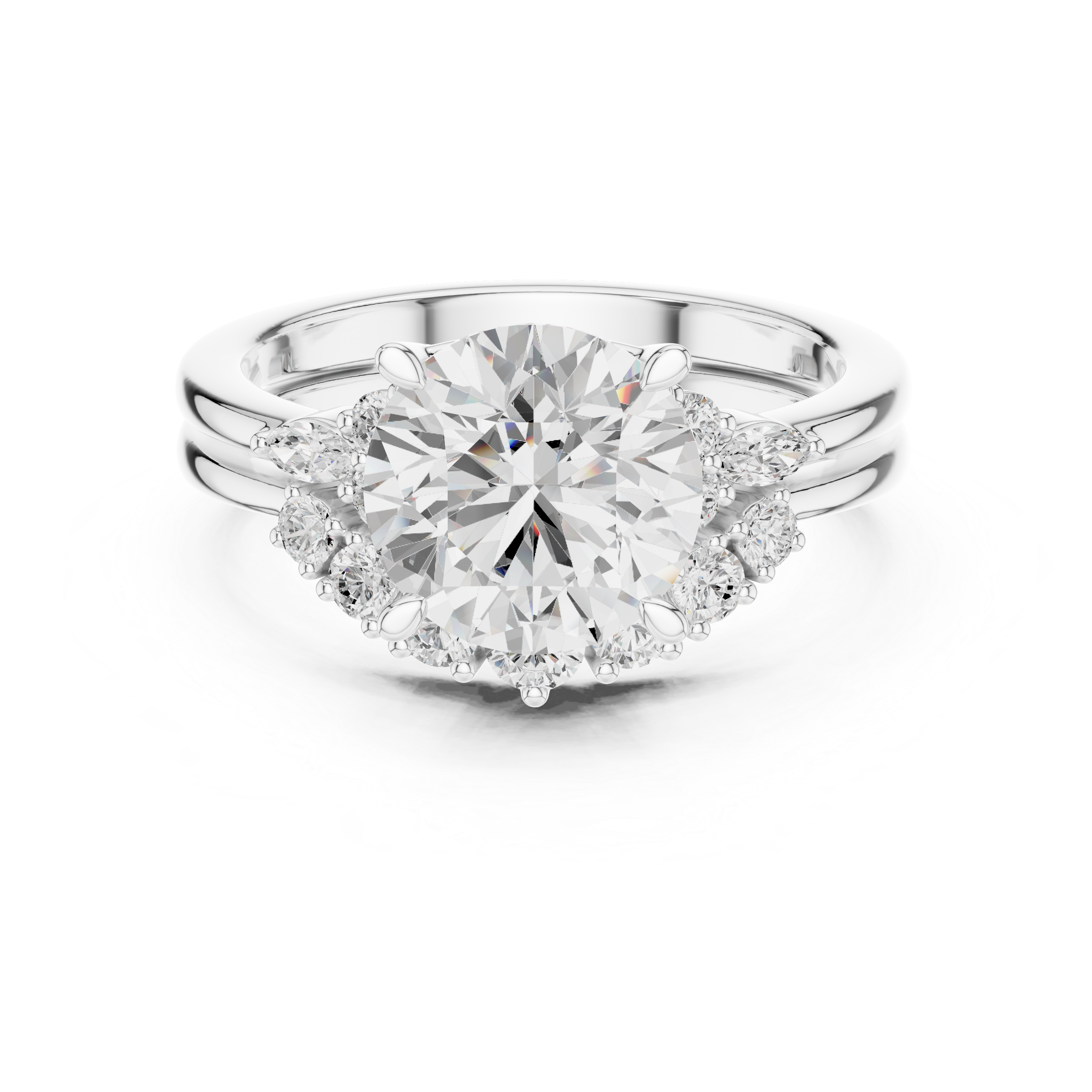 2.92 CT Bridal Set Ring – EF VS/SI Lab-Created Diamond in 14K Yellow Gold | Women's Engagement or Wedding