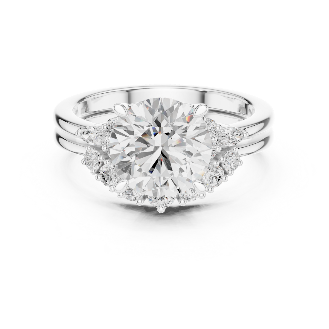 2.92 CT Bridal Set Ring – EF VS/SI Lab-Created Diamond in 14K Yellow Gold | Women's Engagement or Wedding