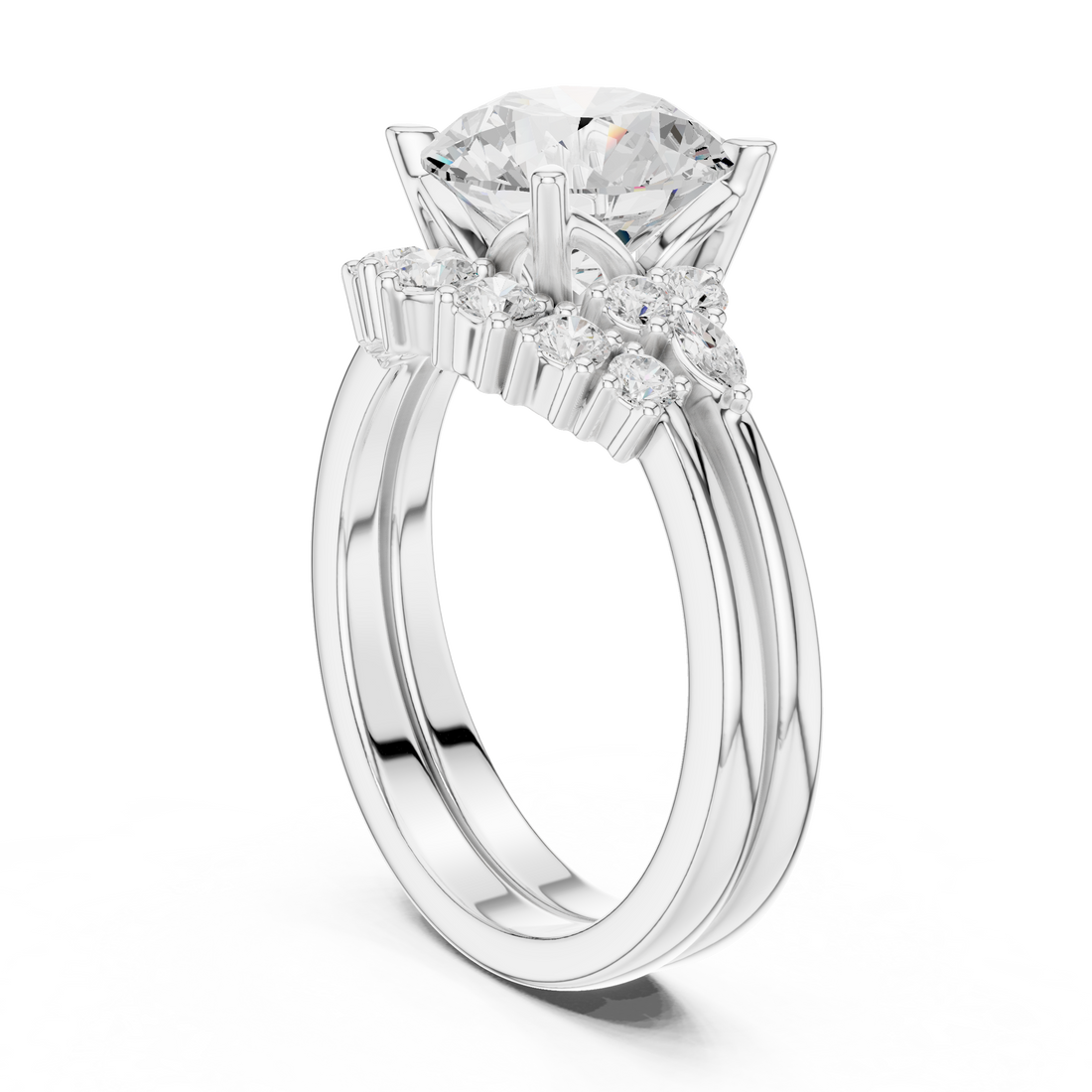 2.92 CT Bridal Set Ring – EF VS/SI Lab-Created Diamond in 14K Yellow Gold | Women's Engagement or Wedding