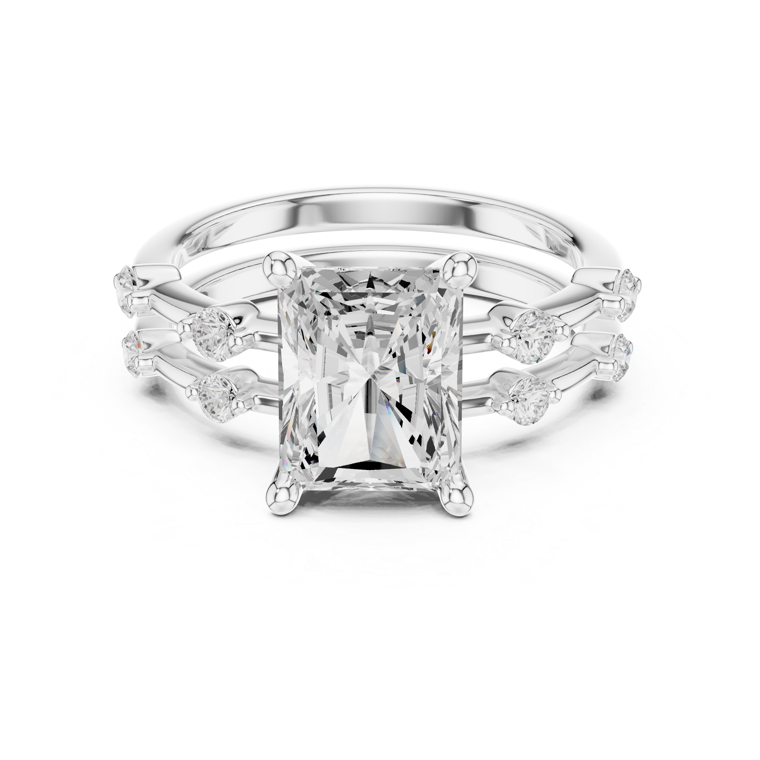2.86 CT Bridal Set Ring – EF VS/SI Lab-Created Diamond in 14K Rose Gold | Women's Engagement or Wedding