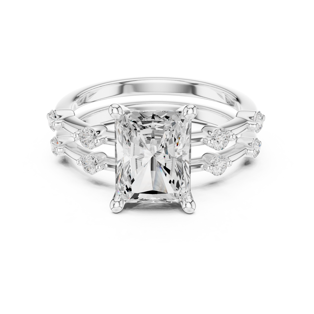 2.86 CT Bridal Set Ring – EF VS/SI Lab-Created Diamond in 14K Rose Gold | Women's Engagement or Wedding