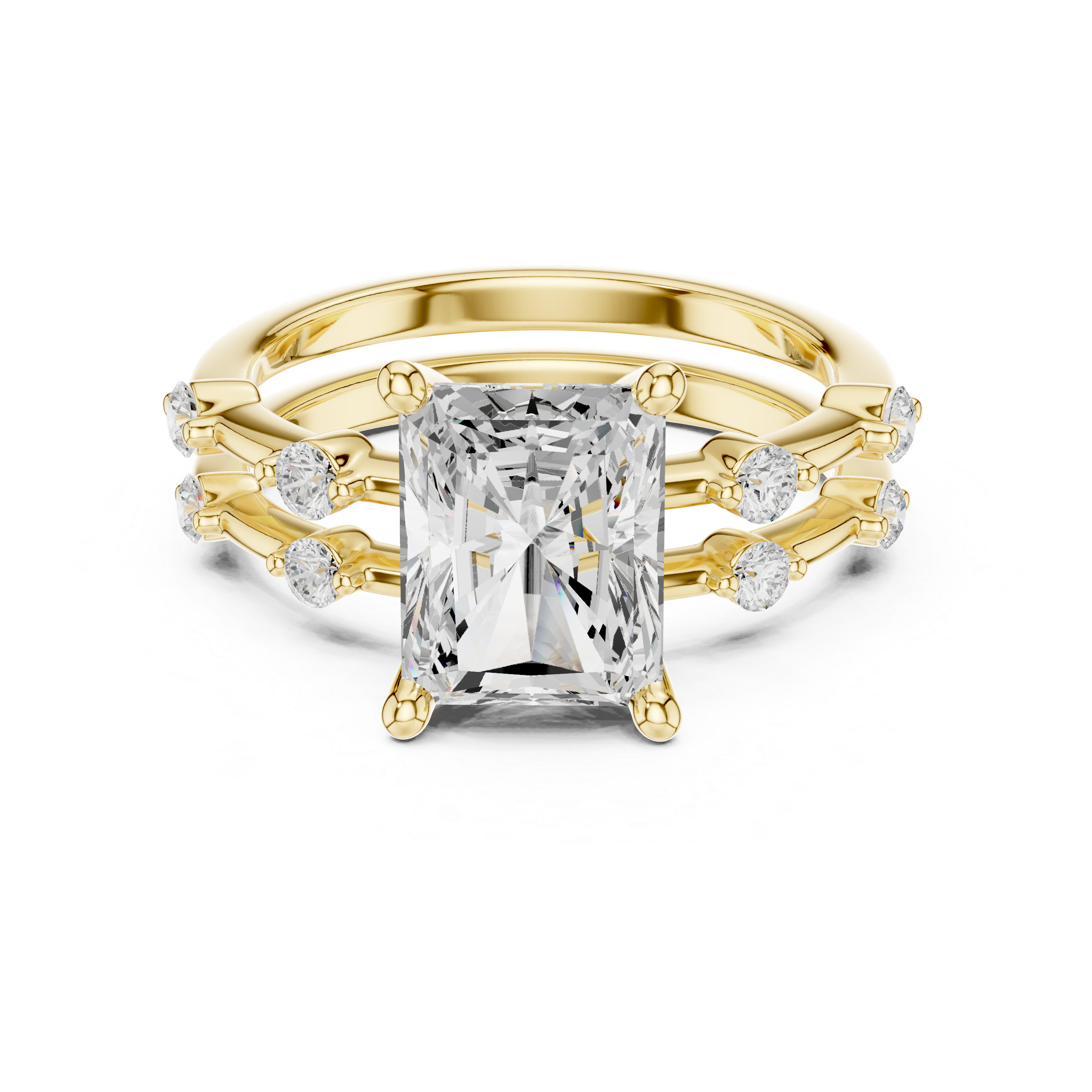 2.86 CT Bridal Set Ring – EF VS/SI Lab-Created Diamond in 14K Rose Gold | Women's Engagement or Wedding