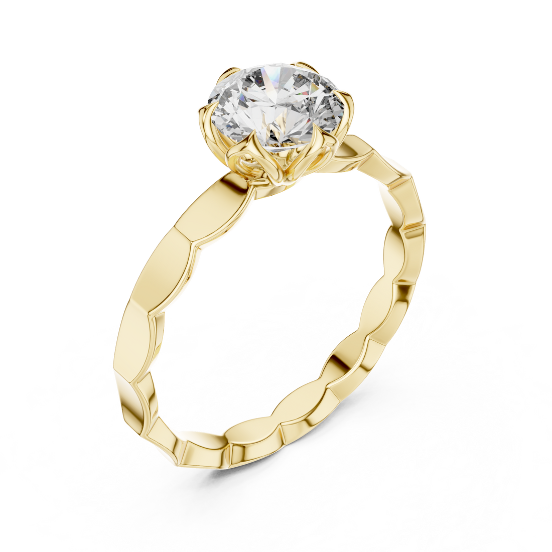 1.00 Carat Certified Lab-Grown Diamond Engagement Ring For Women's – Solitaire Ring – Prong Set 14K Gold Wedding Ring