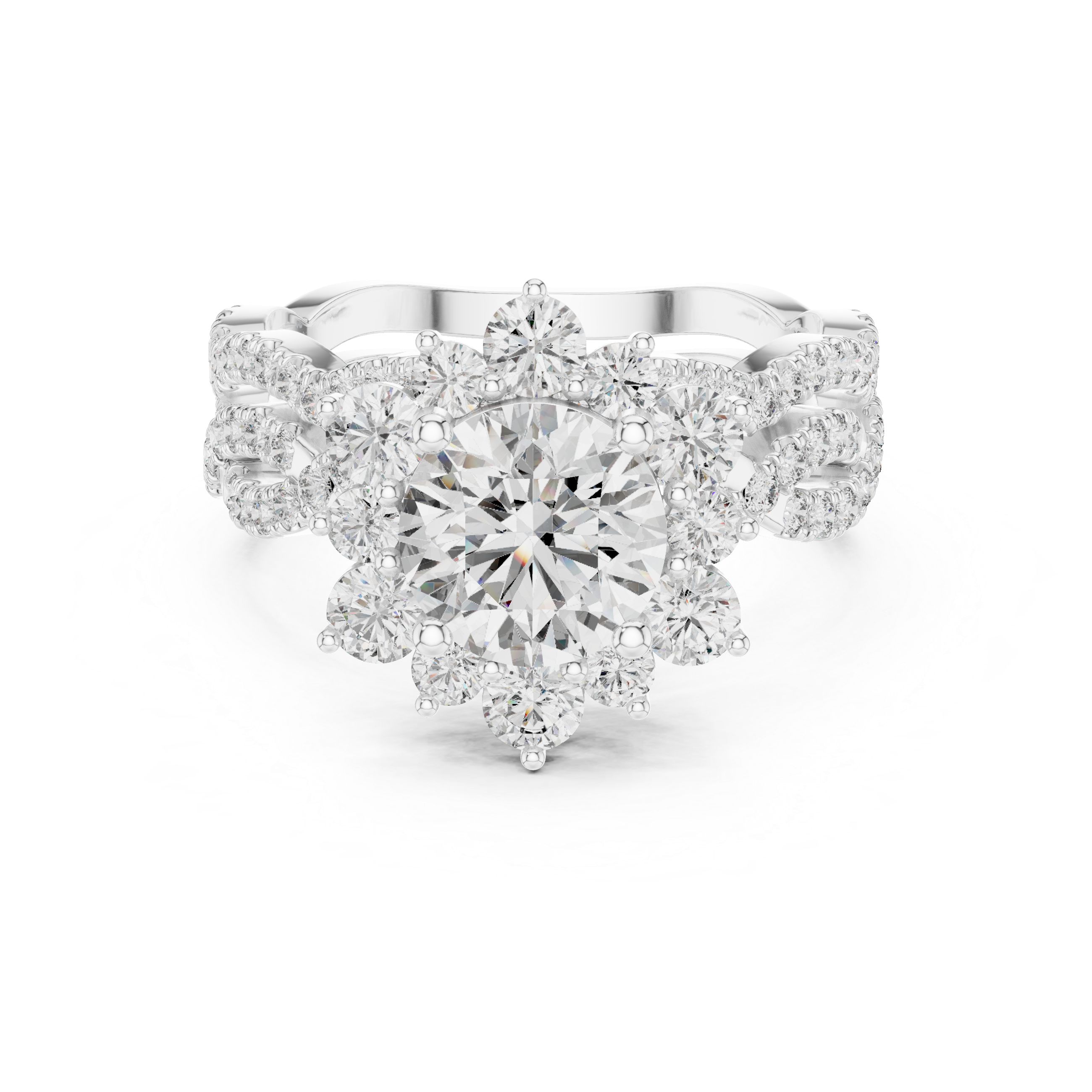 EF VS/SI Lab-Created Certified Diamond Bridal Set Ring – in 14K Rose Gold | Women's Engagement or Wedding