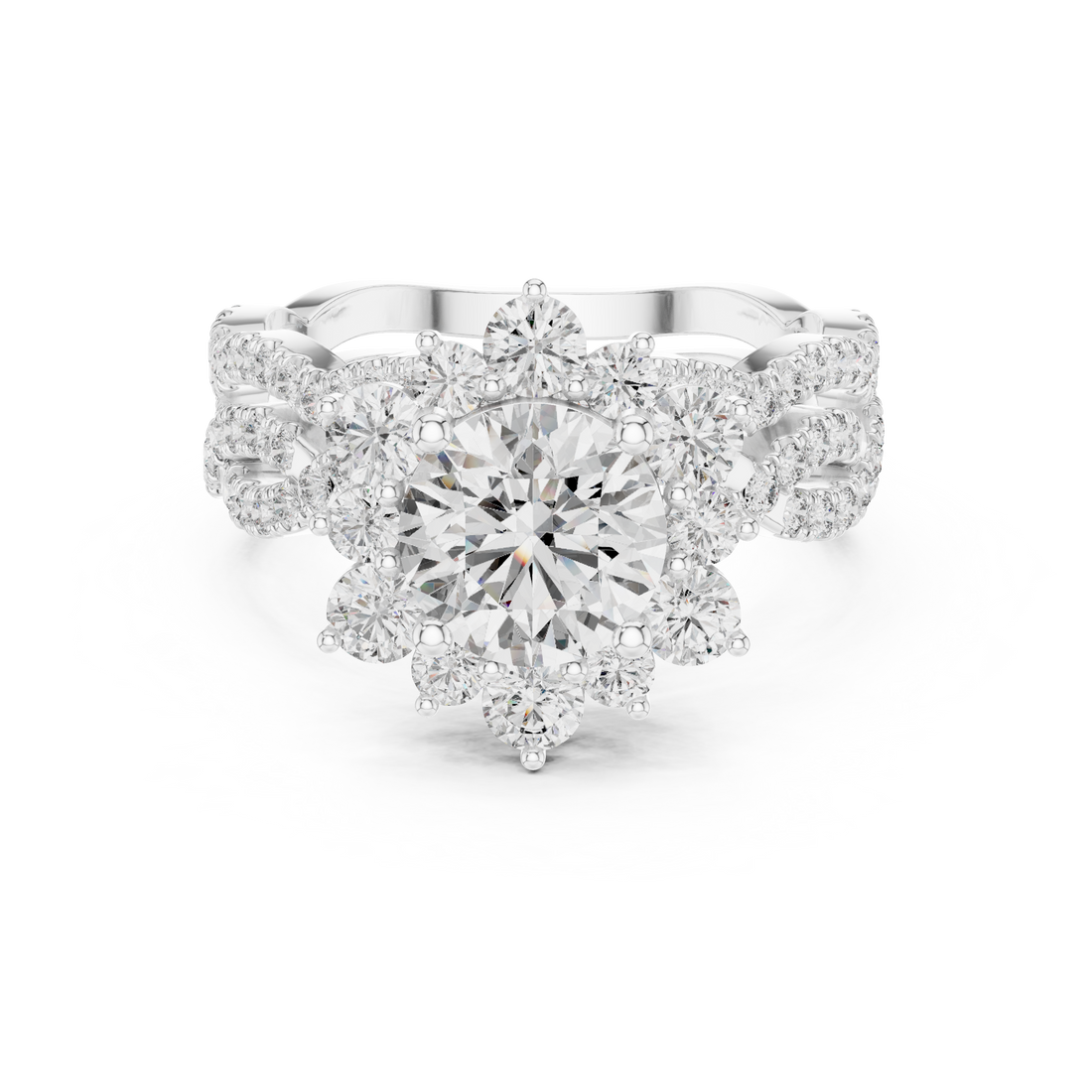 EF VS/SI Lab-Created Certified Diamond Bridal Set Ring – in 14K Rose Gold | Women's Engagement or Wedding