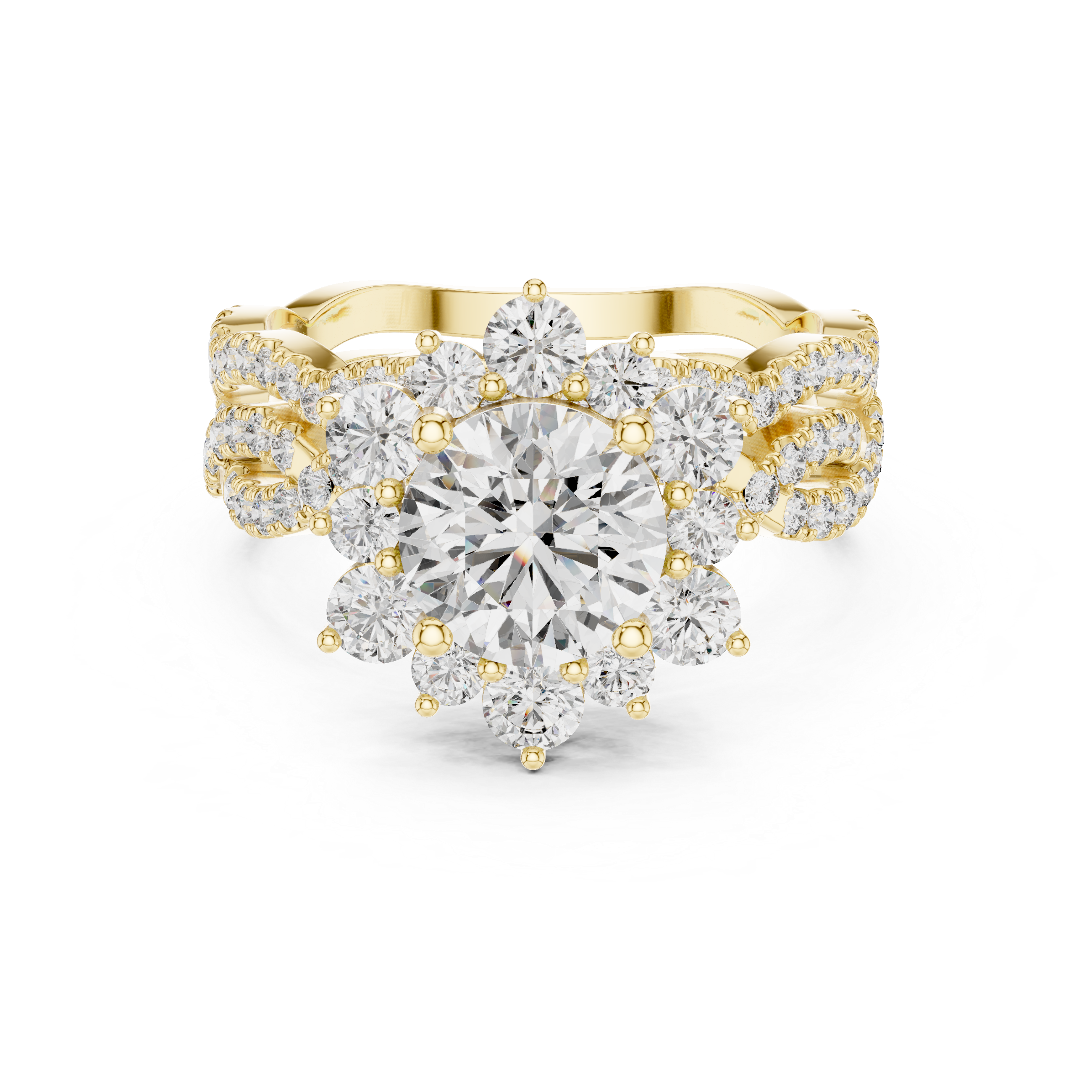 EF VS/SI Lab-Created Certified Diamond Bridal Set Ring – in 14K Rose Gold | Women's Engagement or Wedding
