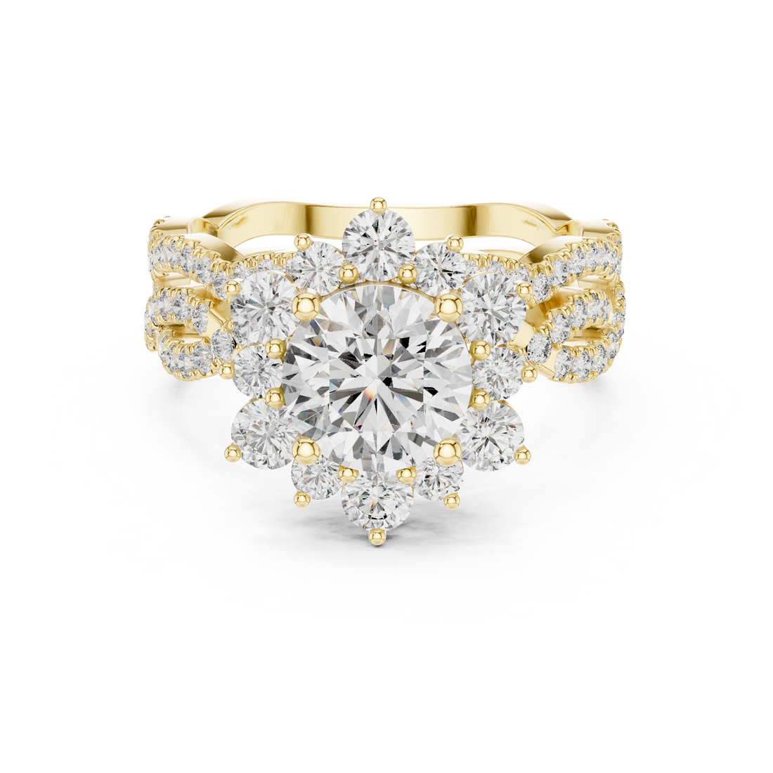 EF VS/SI Lab-Created Certified Diamond Bridal Set Ring – in 14K Rose Gold | Women's Engagement or Wedding