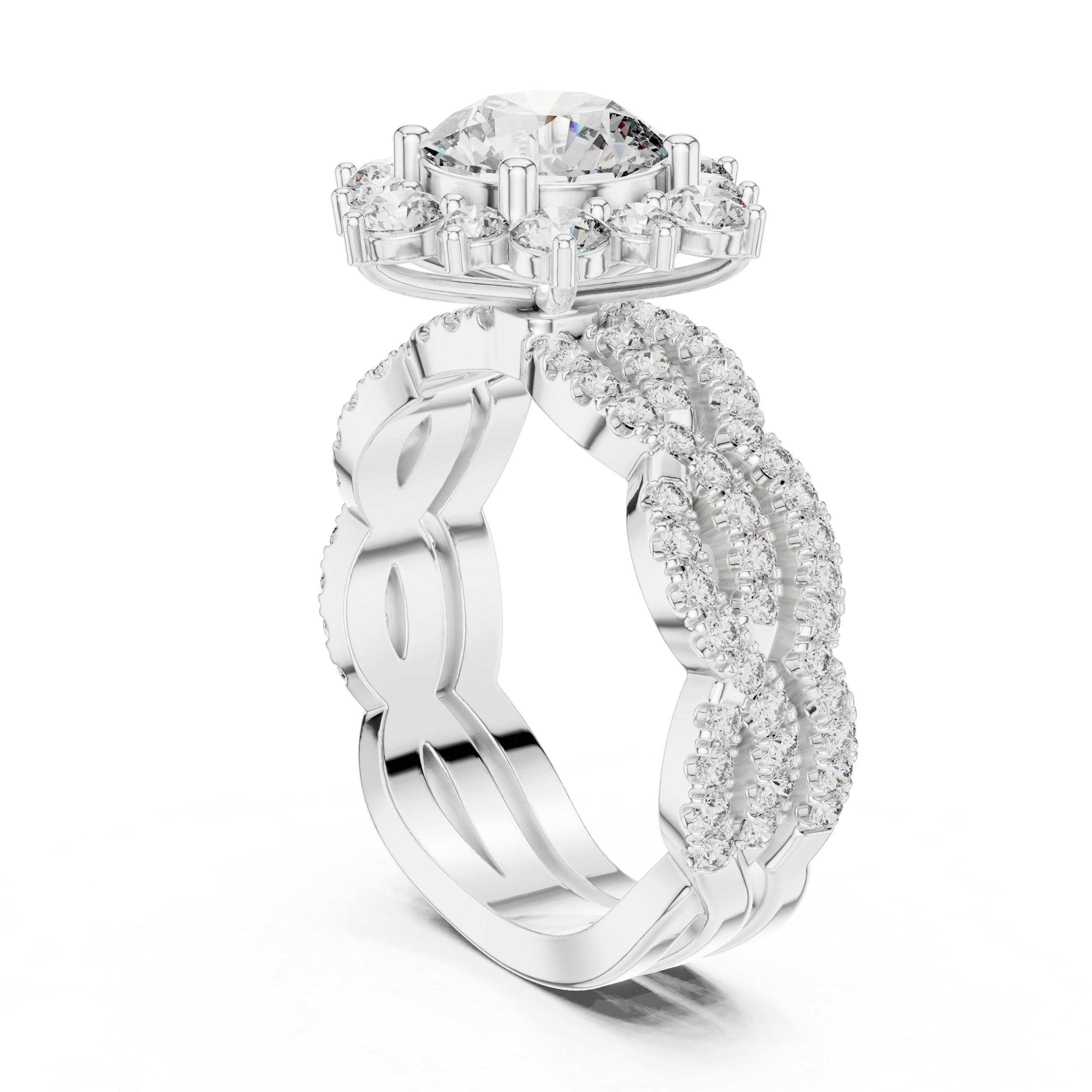 EF VS/SI Lab-Created Certified Diamond Bridal Set Ring – in 14K Rose Gold | Women's Engagement or Wedding
