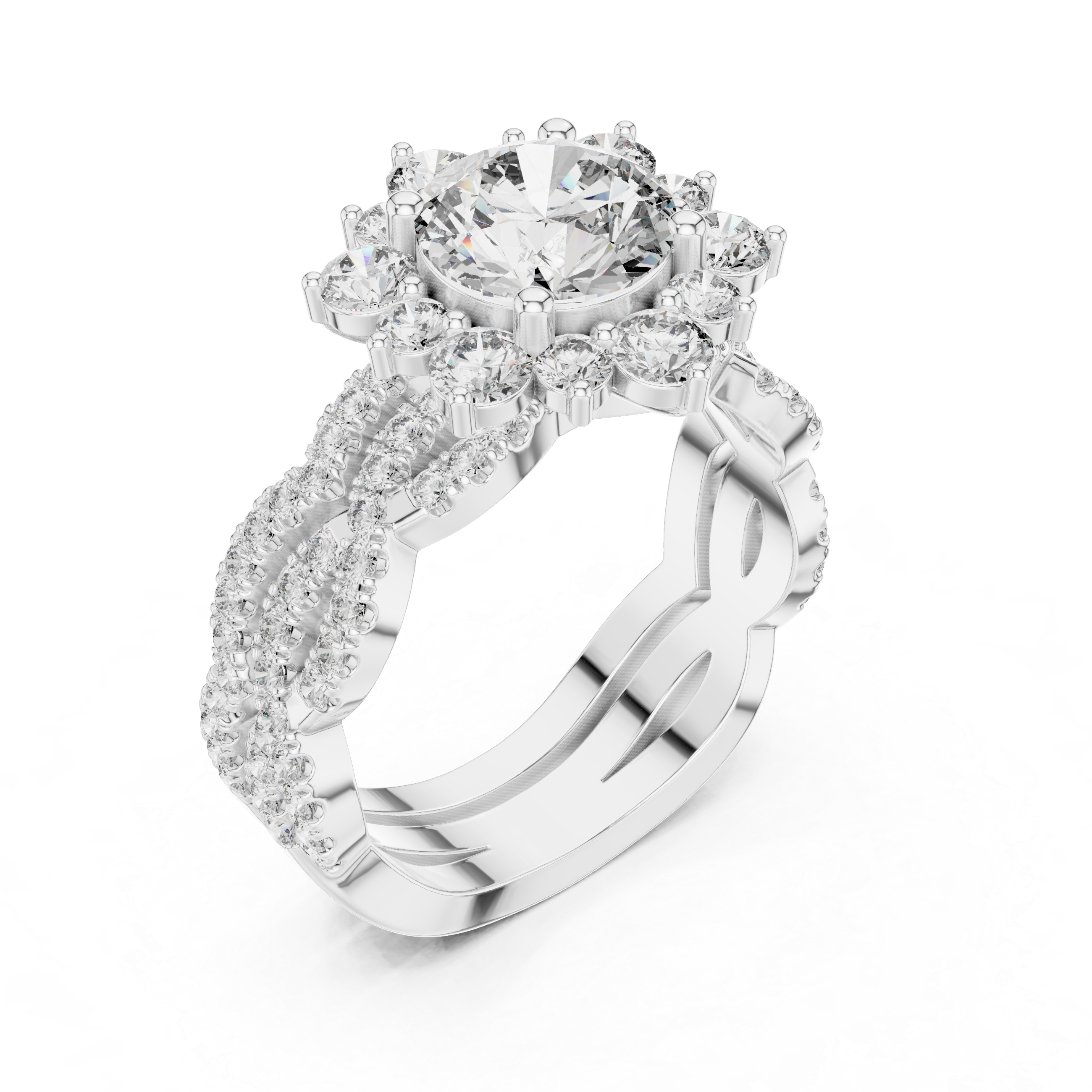 EF VS/SI Lab-Created Certified Diamond Bridal Set Ring – in 14K Rose Gold | Women's Engagement or Wedding