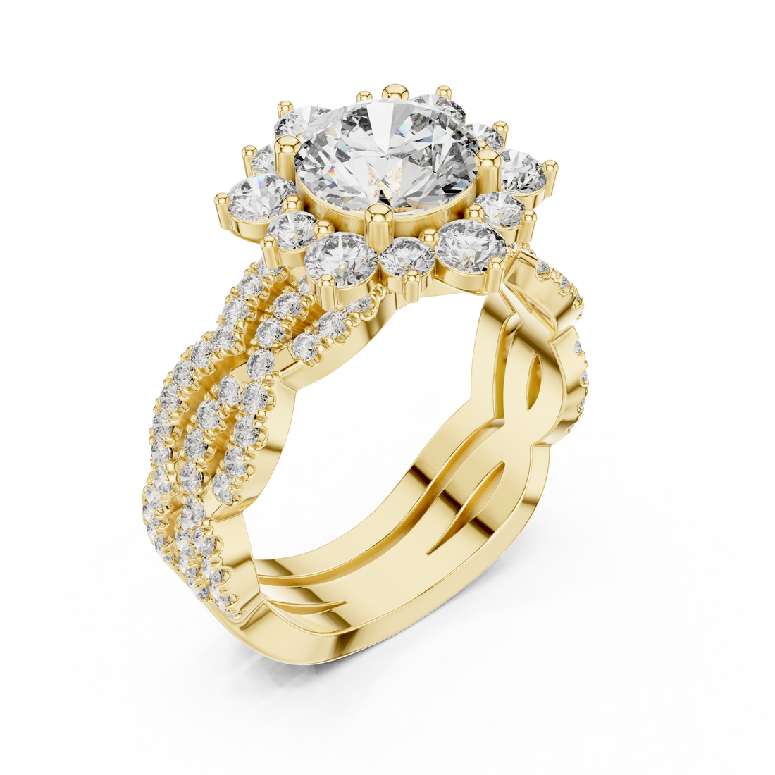 EF VS/SI Lab-Created Certified Diamond Bridal Set Ring – in 14K Rose Gold | Women's Engagement or Wedding