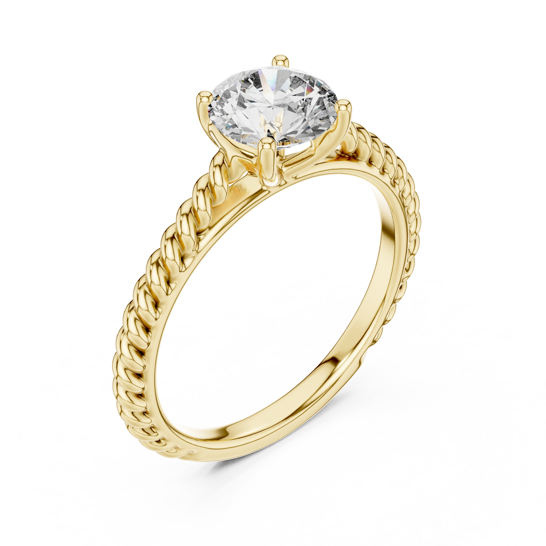 1.00 Carat Certified Lab-Grown Diamond Engagement Ring For Women's – Solitaire Ring – Prong Set 14K Gold Wedding Ring