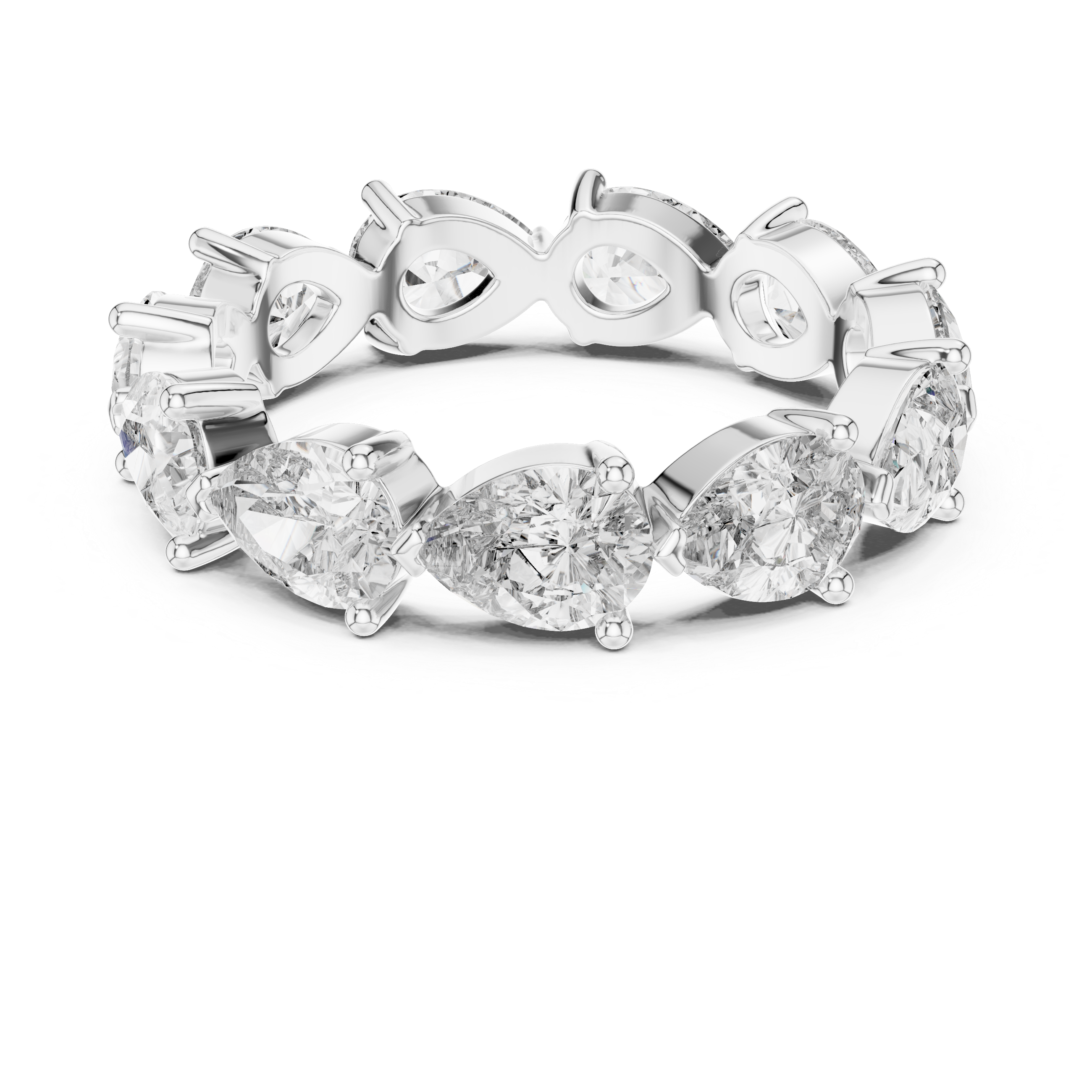 Lab Diamond Wedding Band, Pear Brilliant EF/VS Matching Band with Engagement Ring, Stacking Band Gift 14K Gold