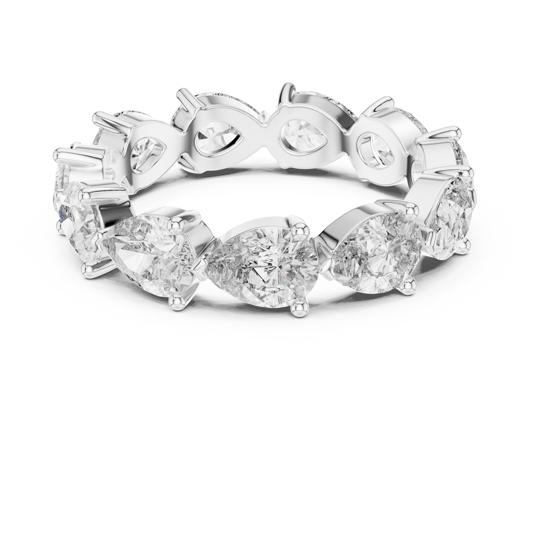 Lab Diamond Wedding Band, Pear Brilliant EF/VS Matching Band with Engagement Ring, Stacking Band Gift 14K Gold