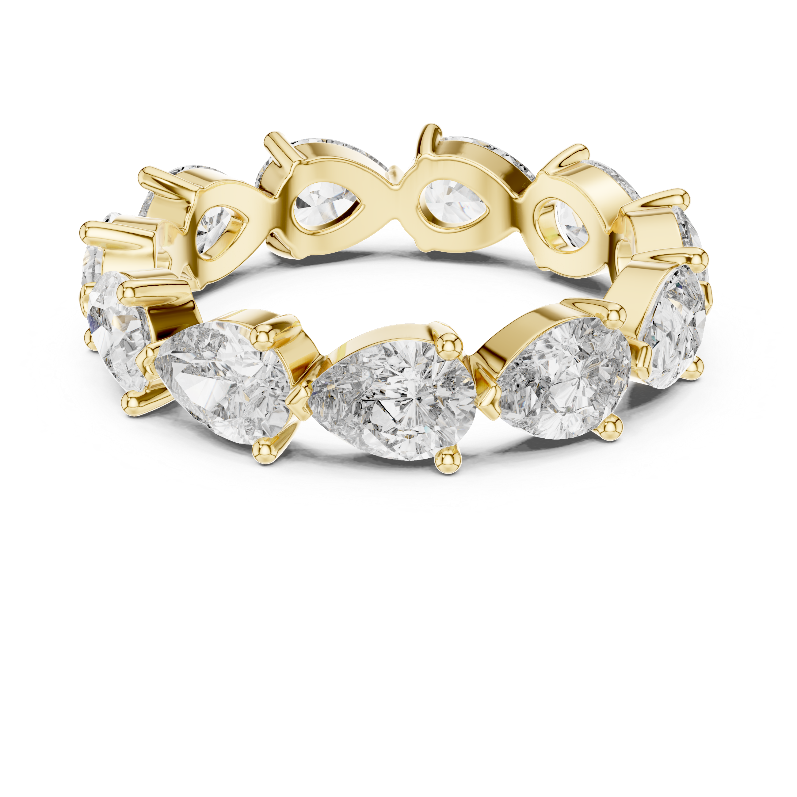 Lab Diamond Wedding Band, Pear Brilliant EF/VS Matching Band with Engagement Ring, Stacking Band Gift 14K Gold