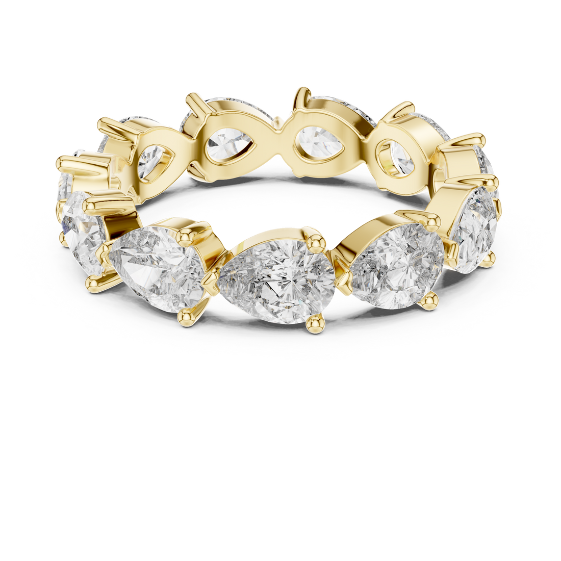 Lab Diamond Wedding Band, Pear Brilliant EF/VS Matching Band with Engagement Ring, Stacking Band Gift 14K Gold