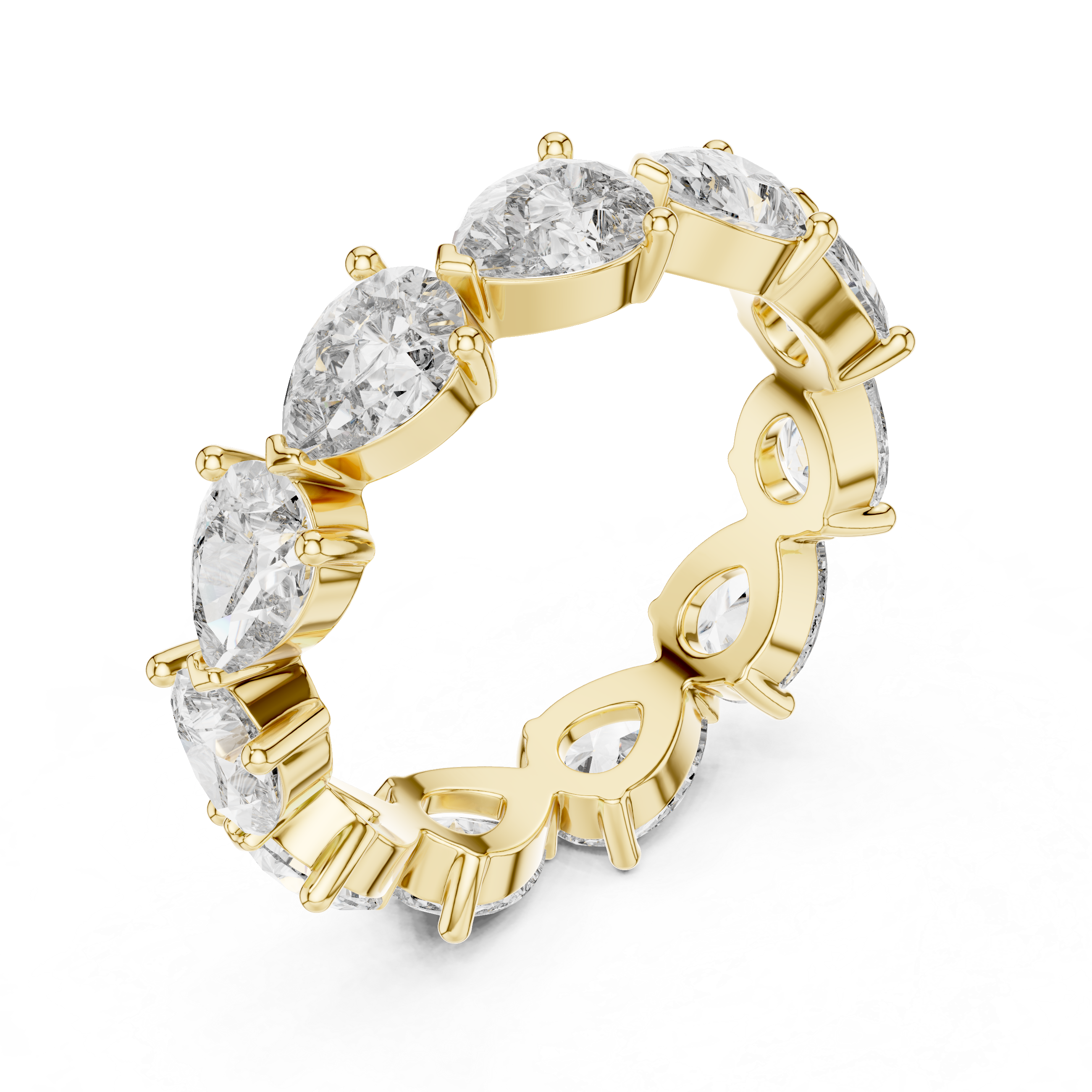Lab Diamond Wedding Band, Pear Brilliant EF/VS Matching Band with Engagement Ring, Stacking Band Gift 14K Gold