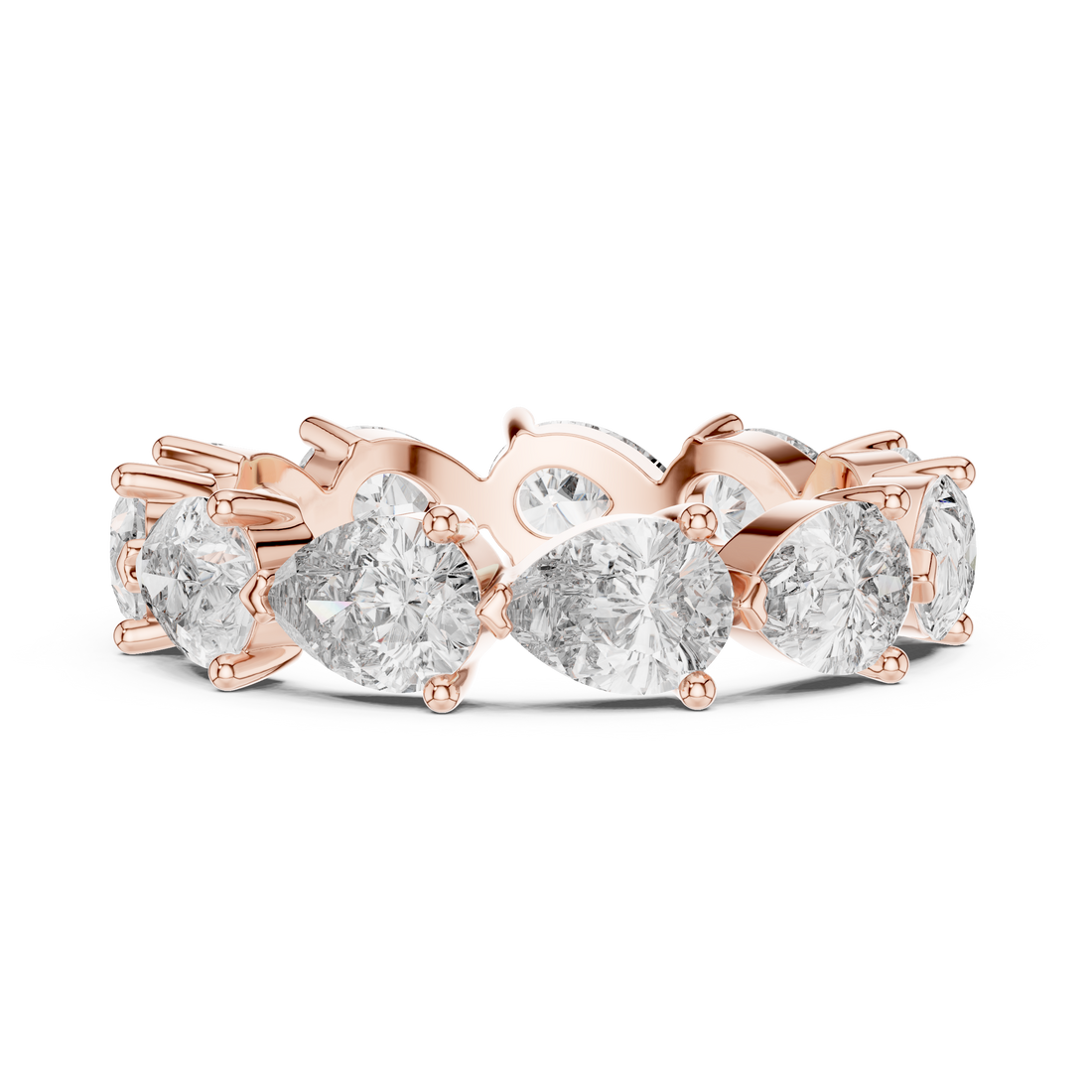 Lab Diamond Wedding Band, Pear Brilliant EF/VS Matching Band with Engagement Ring, Stacking Band Gift 14K Gold
