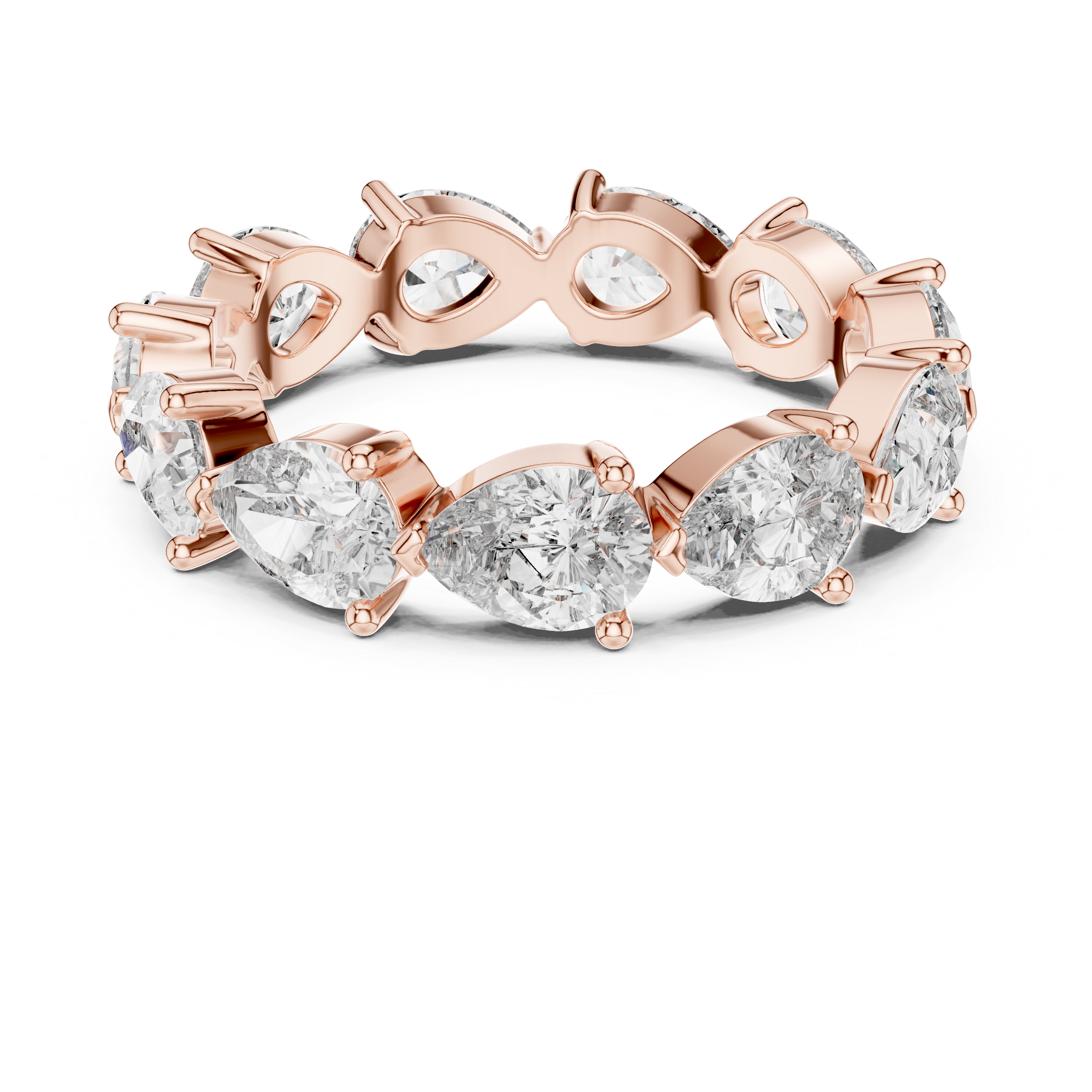 Lab Diamond Wedding Band, Pear Brilliant EF/VS Matching Band with Engagement Ring, Stacking Band Gift 14K Gold