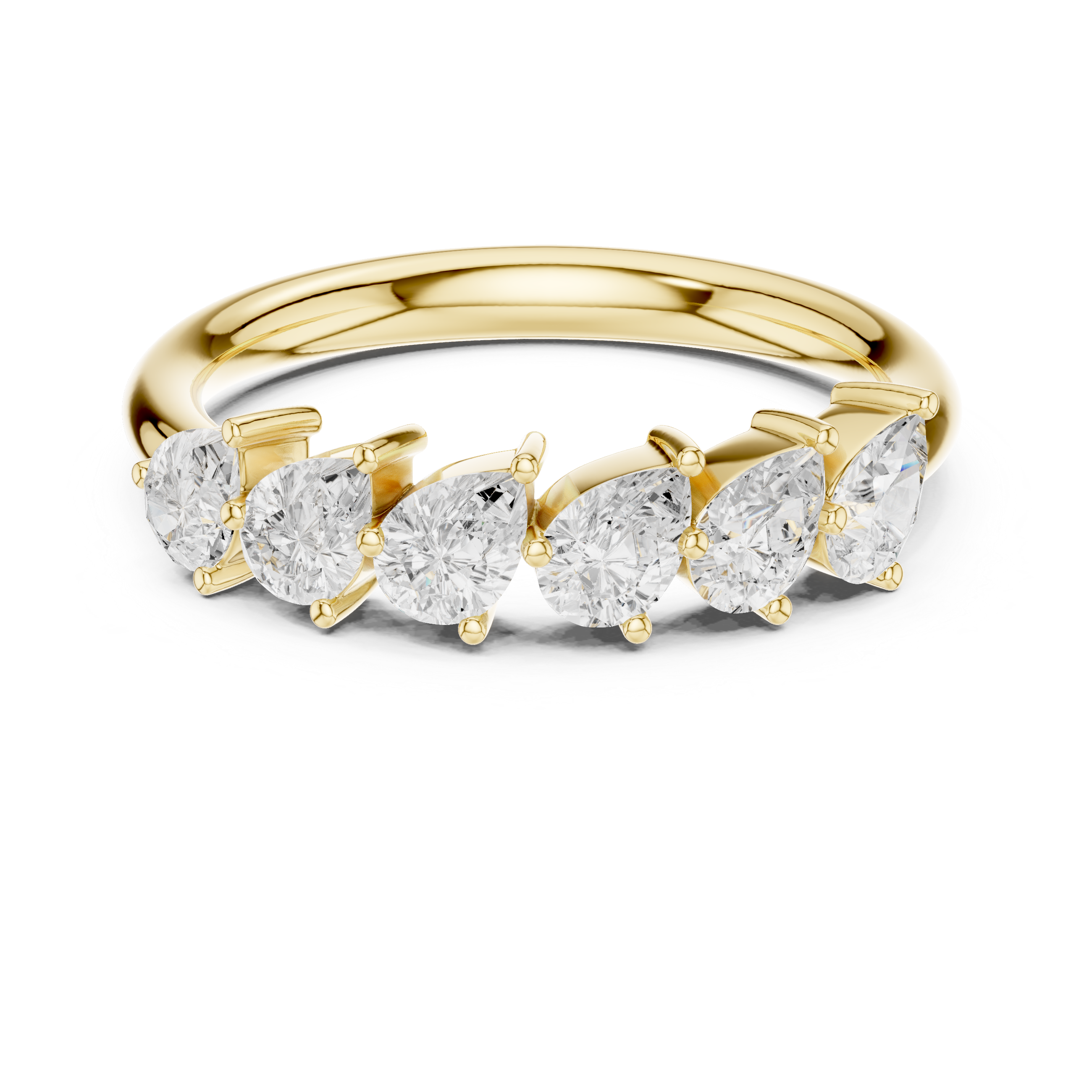 Lab Diamond Wedding Band, Pear Brilliant EF/VS Matching Band with Engagement Ring, Stacking Band Gift 14K Gold