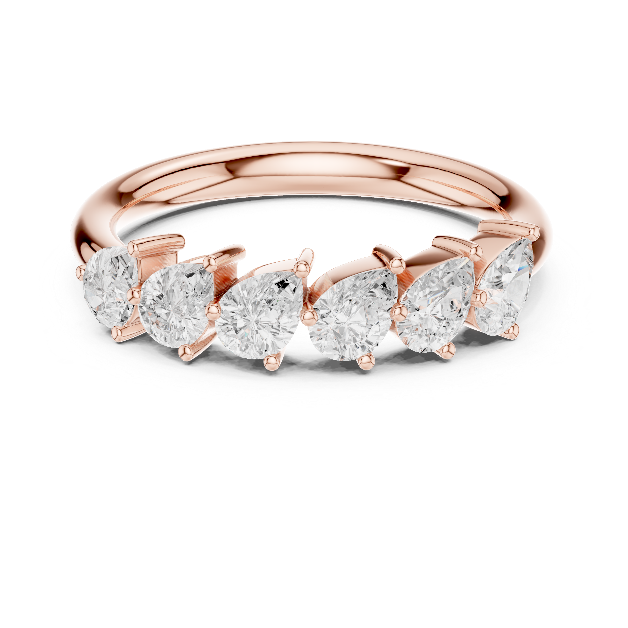 Lab Diamond Wedding Band, Pear Brilliant EF/VS Matching Band with Engagement Ring, Stacking Band Gift 14K Gold