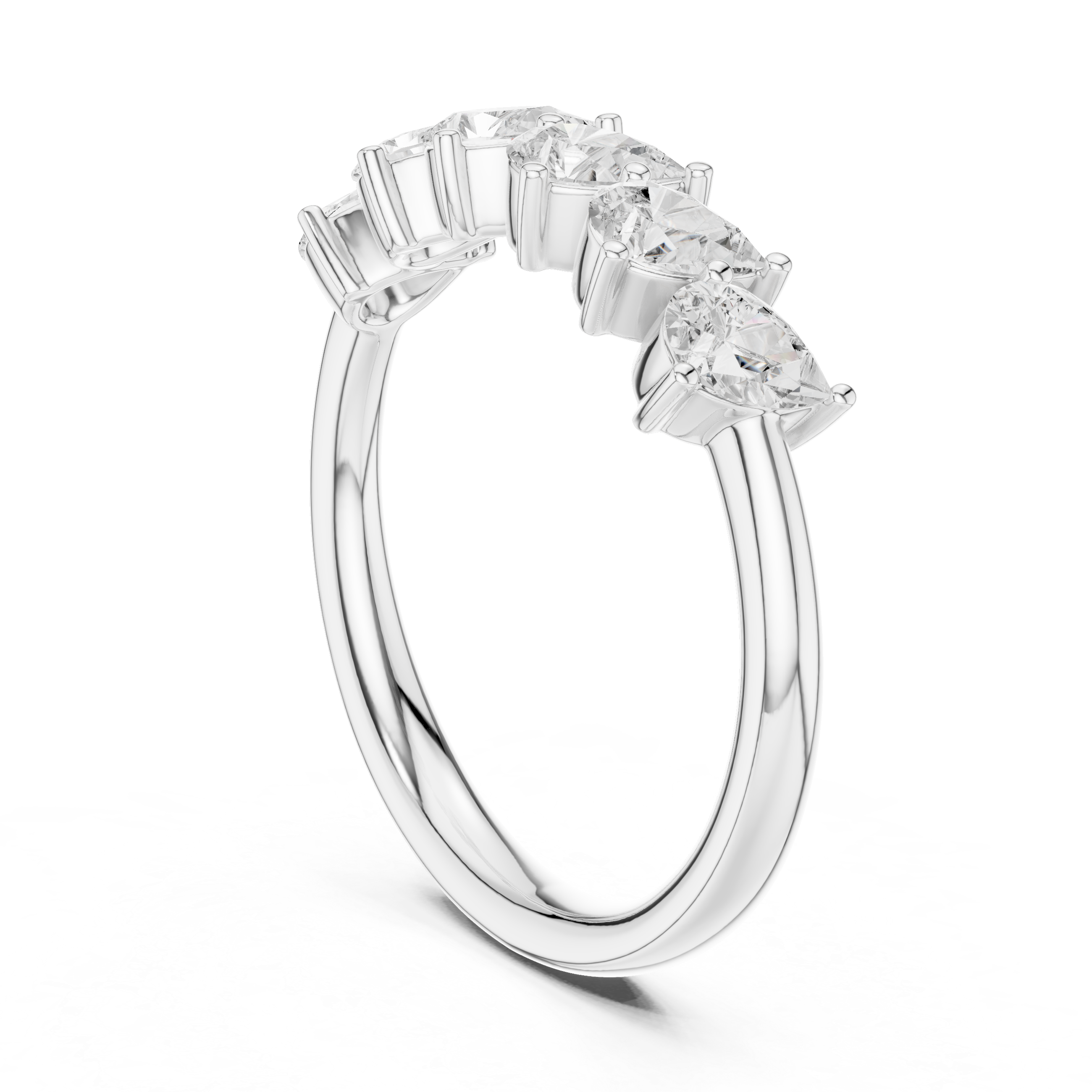 Lab Diamond Wedding Band, Pear Brilliant EF/VS Matching Band with Engagement Ring, Stacking Band Gift 14K Gold
