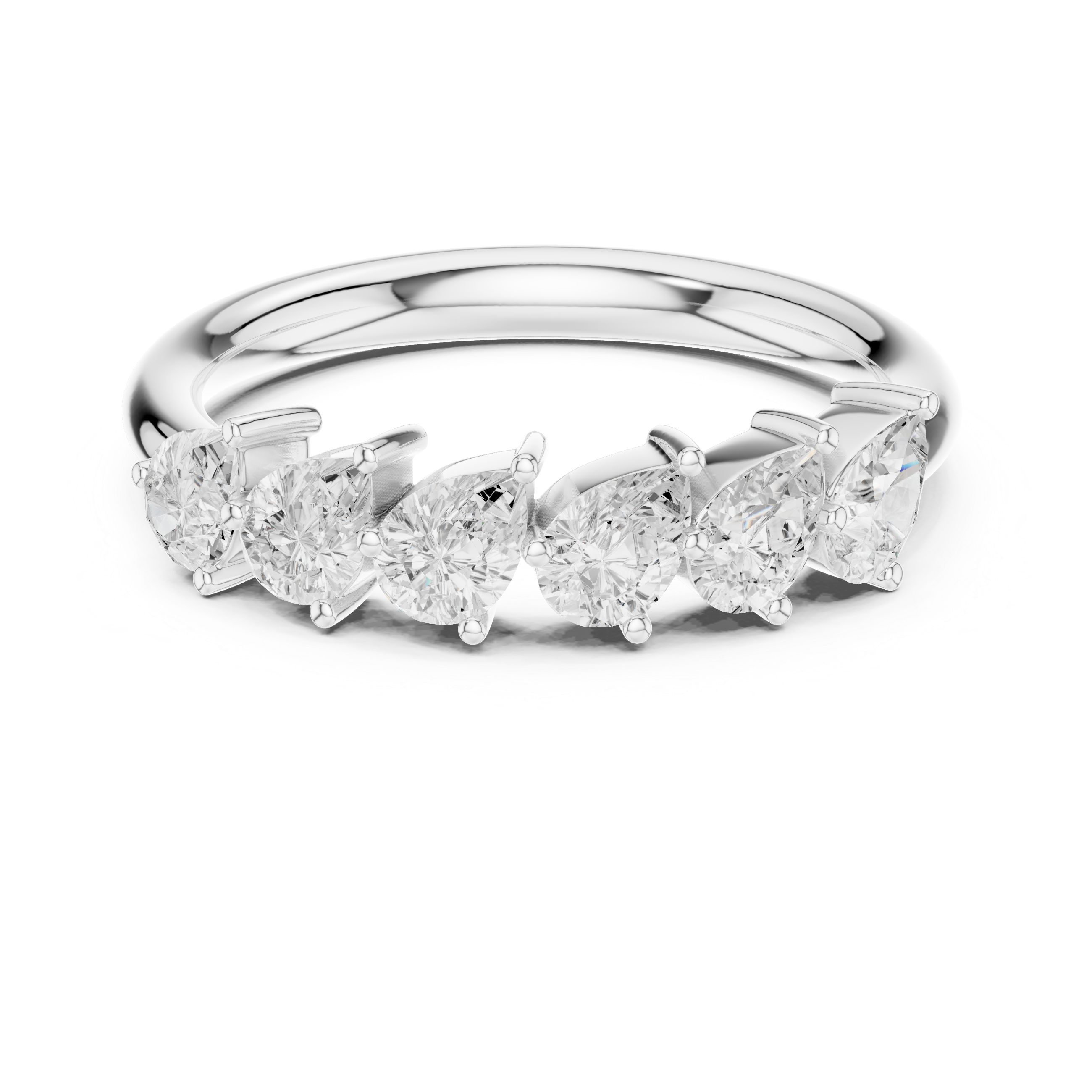 Lab Diamond Wedding Band, Pear Brilliant EF/VS Matching Band with Engagement Ring, Stacking Band Gift 14K Gold
