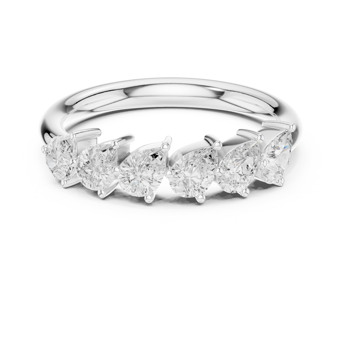 Lab Diamond Wedding Band, Pear Brilliant EF/VS Matching Band with Engagement Ring, Stacking Band Gift 14K Gold
