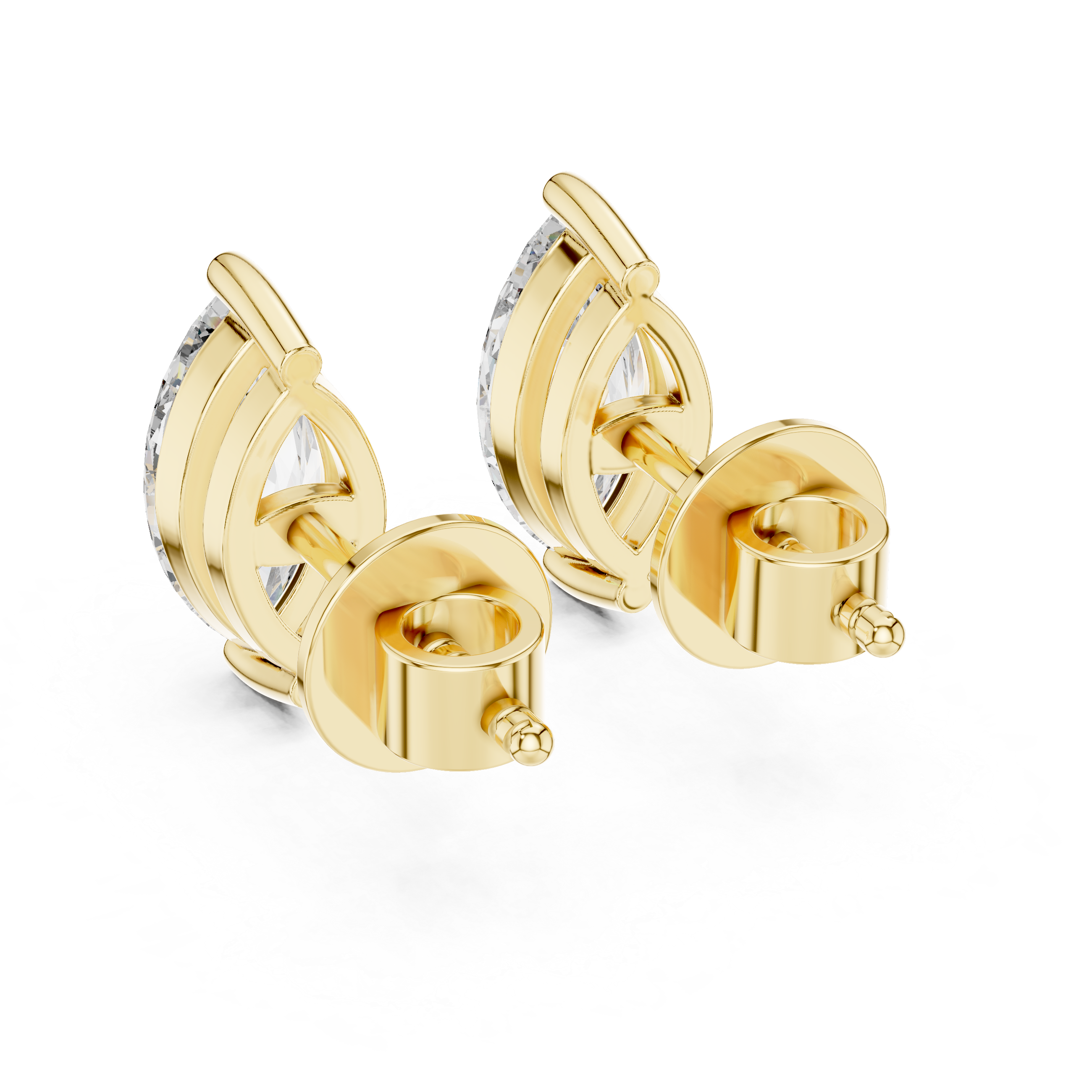 1.5CT Round Cut Lab-Grown Diamond Stud Earrings - Marquise Cut 14K Gold Wedding Earrings for Women Birthday & Anniversary Gift