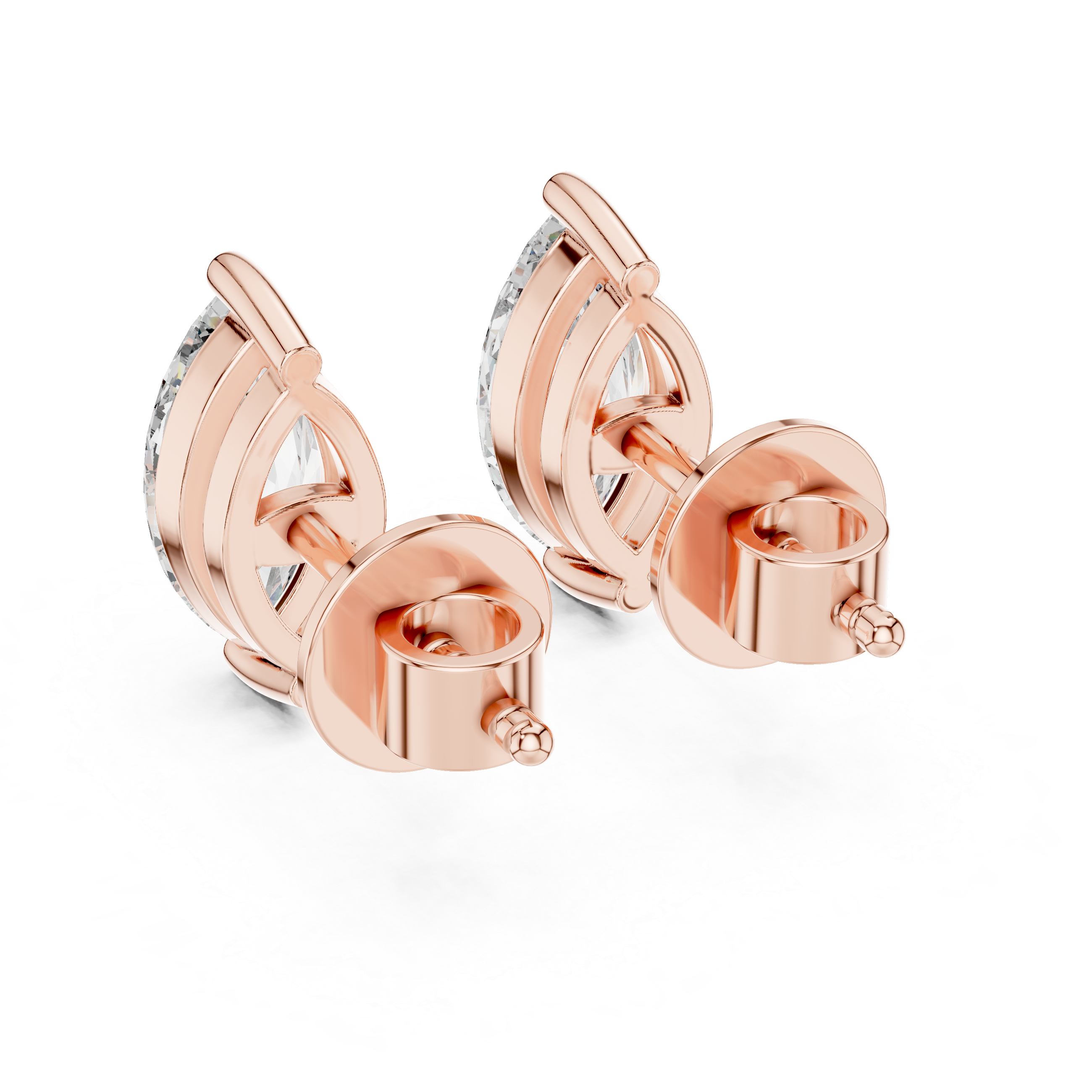 1.5CT Round Cut Lab-Grown Diamond Stud Earrings - Marquise Cut 14K Gold Wedding Earrings for Women Birthday & Anniversary Gift