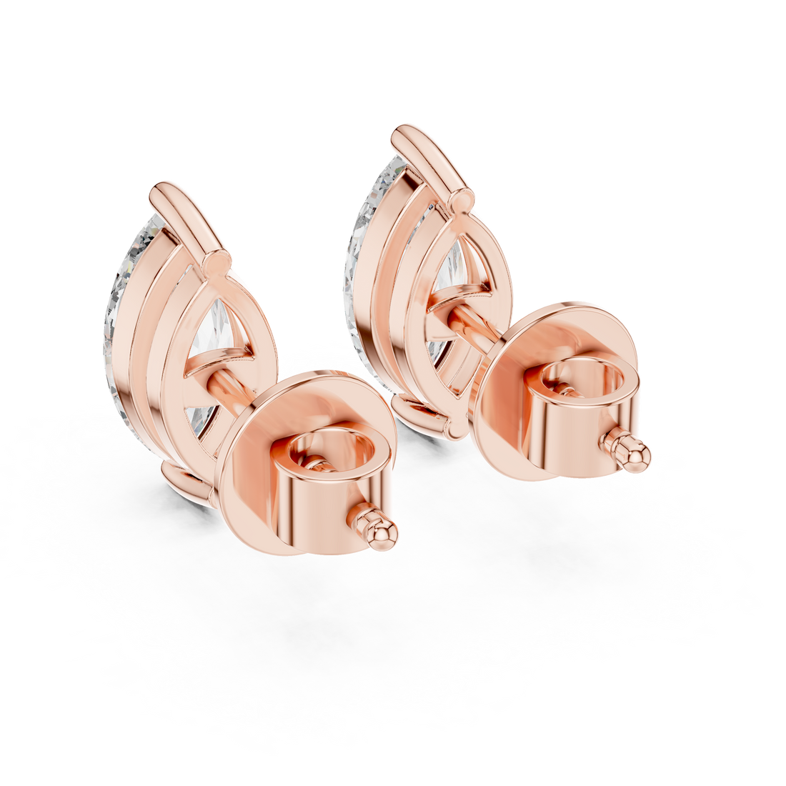 1.5CT Round Cut Lab-Grown Diamond Stud Earrings - Marquise Cut 14K Gold Wedding Earrings for Women Birthday & Anniversary Gift