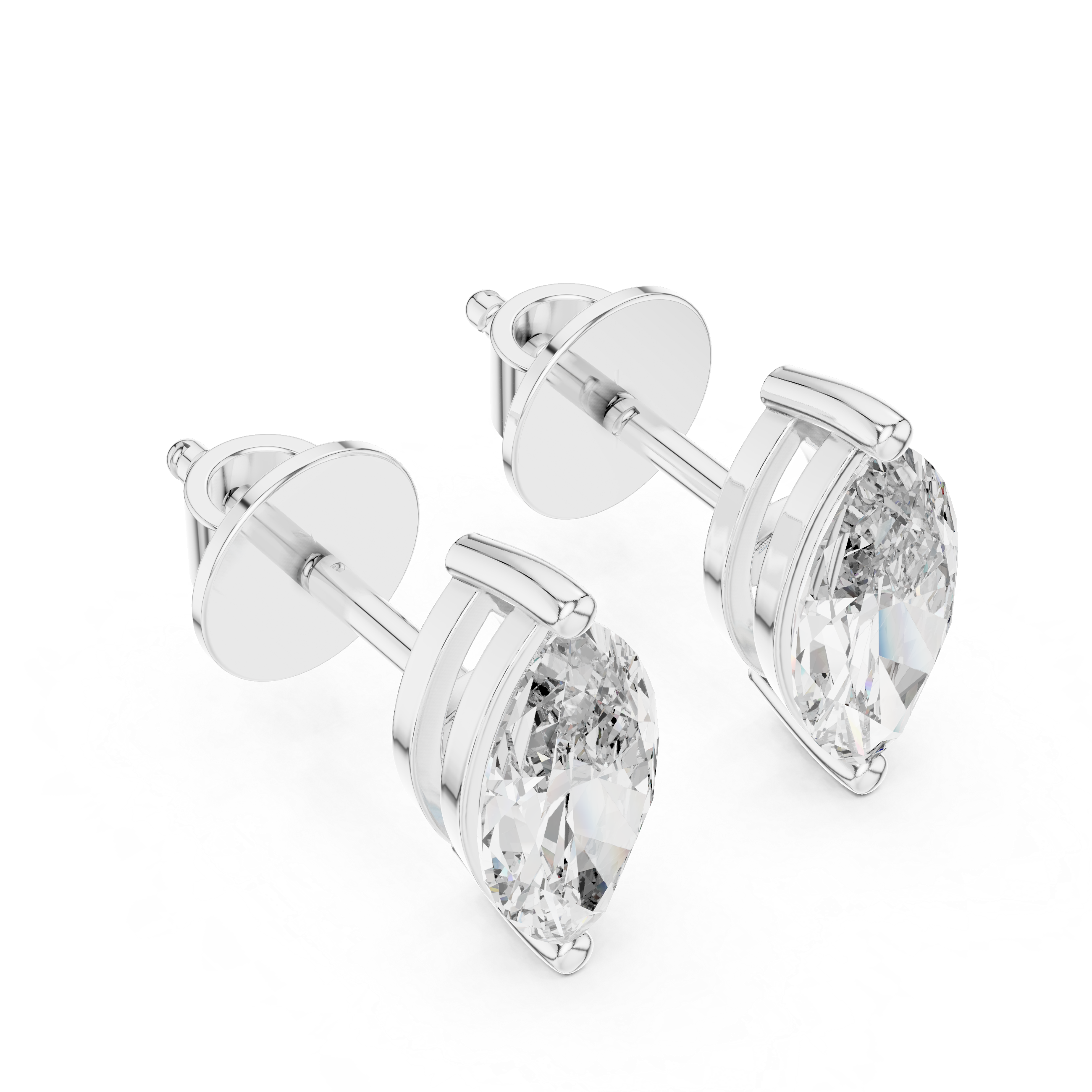 1.5CT Round Cut Lab-Grown Diamond Stud Earrings - Marquise Cut 14K Gold Wedding Earrings for Women Birthday & Anniversary Gift