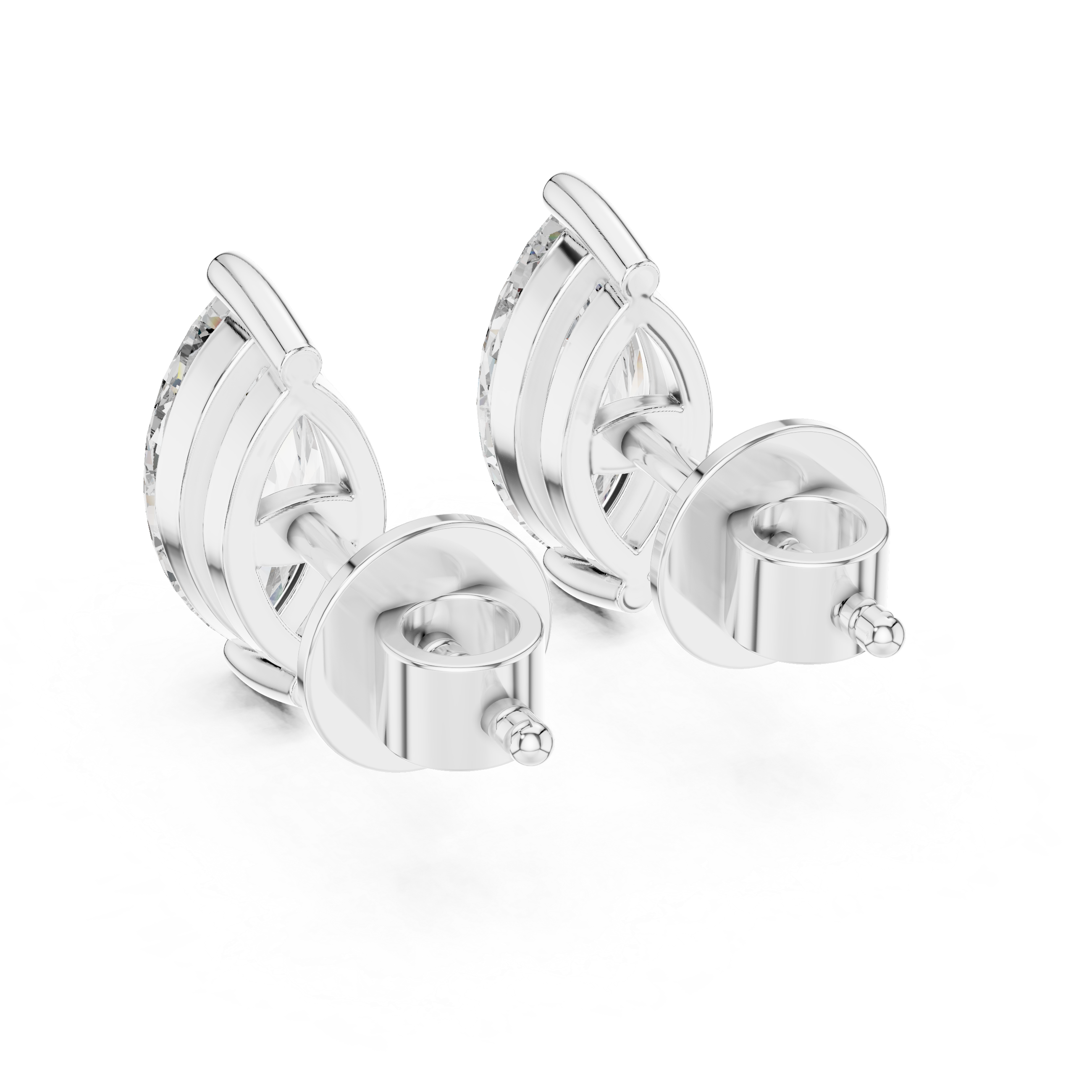 1.5CT Round Cut Lab-Grown Diamond Stud Earrings - Marquise Cut 14K Gold Wedding Earrings for Women Birthday & Anniversary Gift