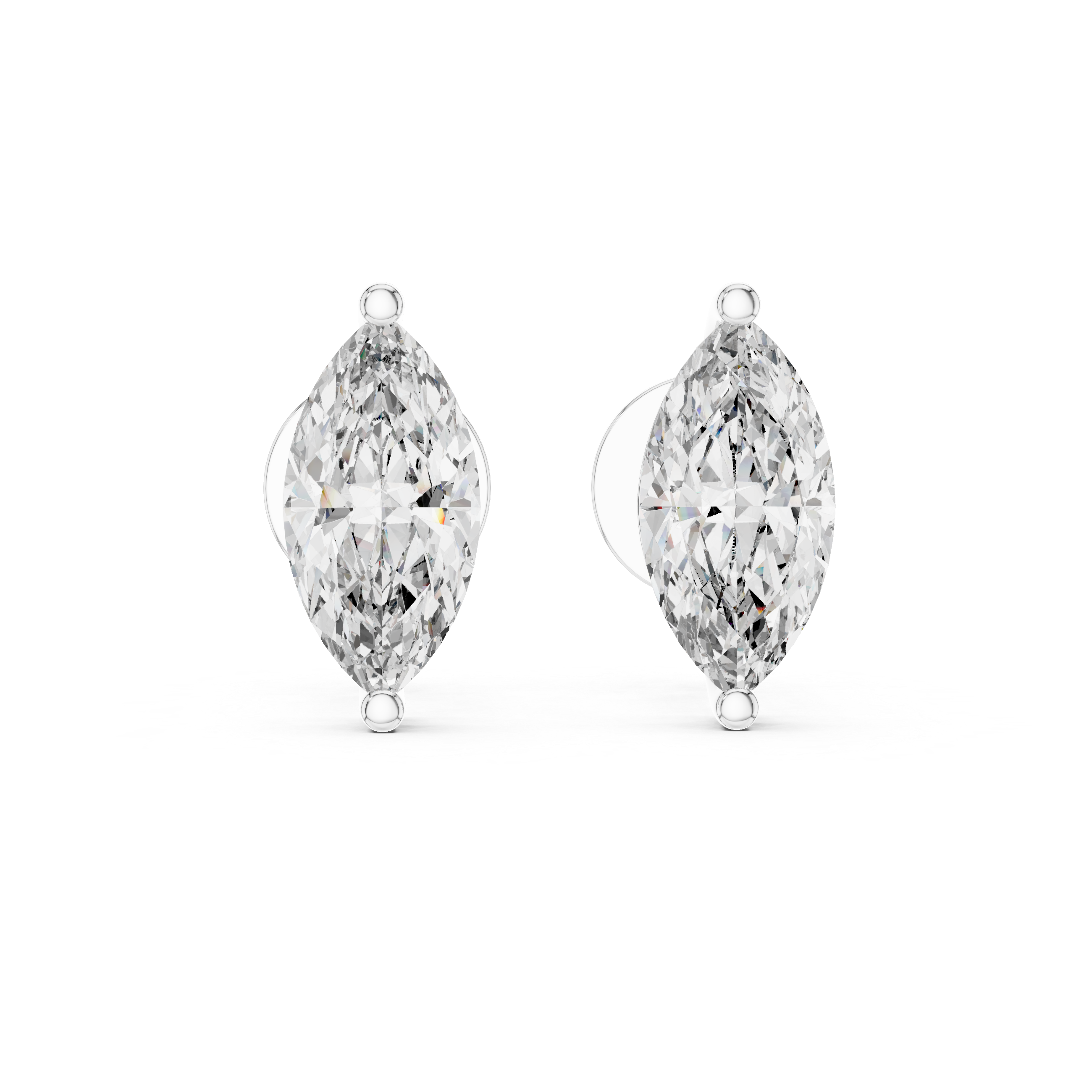 1.5CT Round Cut Lab-Grown Diamond Stud Earrings - Marquise Cut 14K Gold Wedding Earrings for Women Birthday & Anniversary Gift