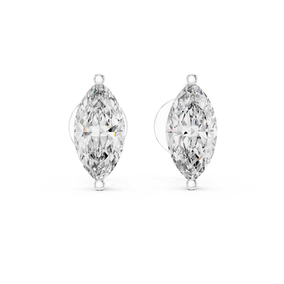 1.5CT Round Cut Lab-Grown Diamond Stud Earrings - Marquise Cut 14K Gold Wedding Earrings for Women Birthday & Anniversary Gift