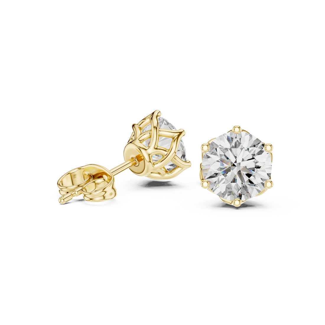 0.25–4.00 TCW Round Cut Lab-Grown Diamond Stud Earrings 14K Gold Wedding Earrings for Women Birthday & Anniversary Gift