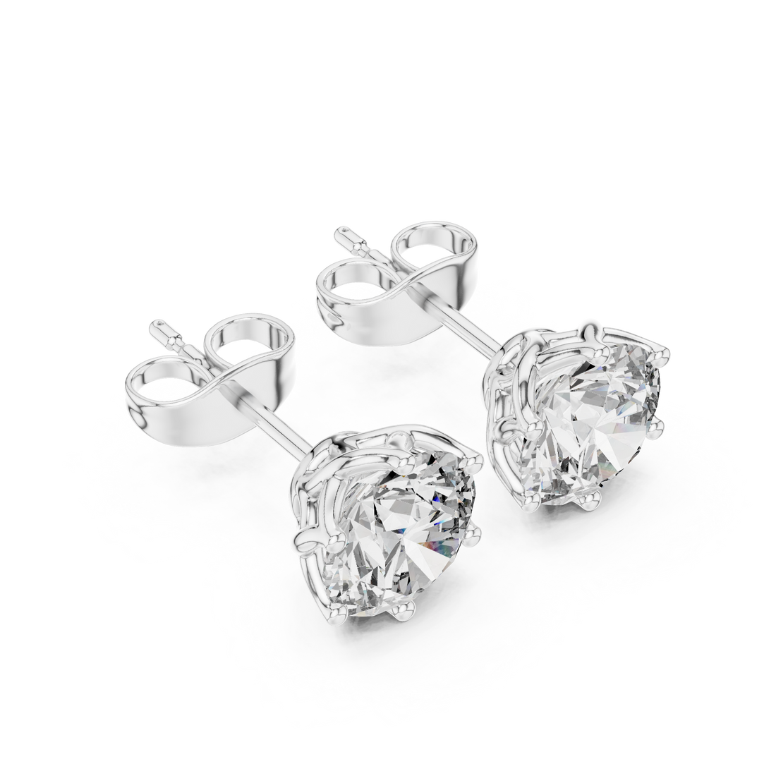 0.25–4.00 TCW Round Cut Lab-Grown Diamond Stud Earrings 14K Gold Wedding Earrings for Women Birthday & Anniversary Gift