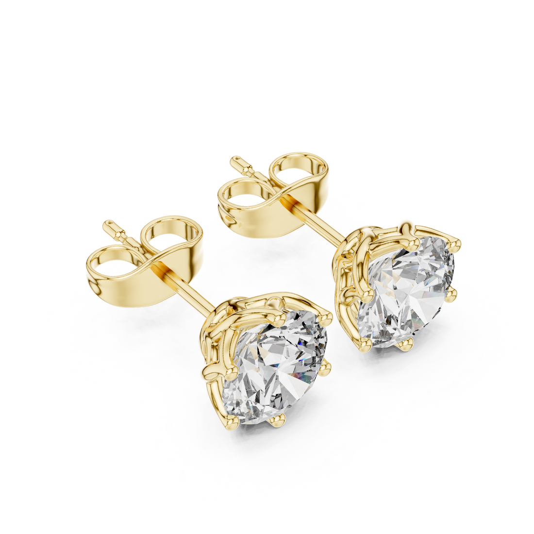 0.25–4.00 TCW Round Cut Lab-Grown Diamond Stud Earrings 14K Gold Wedding Earrings for Women Birthday & Anniversary Gift