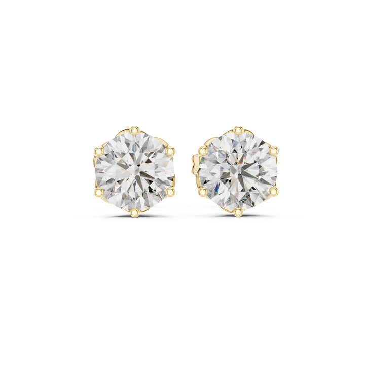 0.25–4.00 TCW Round Cut Lab-Grown Diamond Stud Earrings 14K Gold Wedding Earrings for Women Birthday & Anniversary Gift