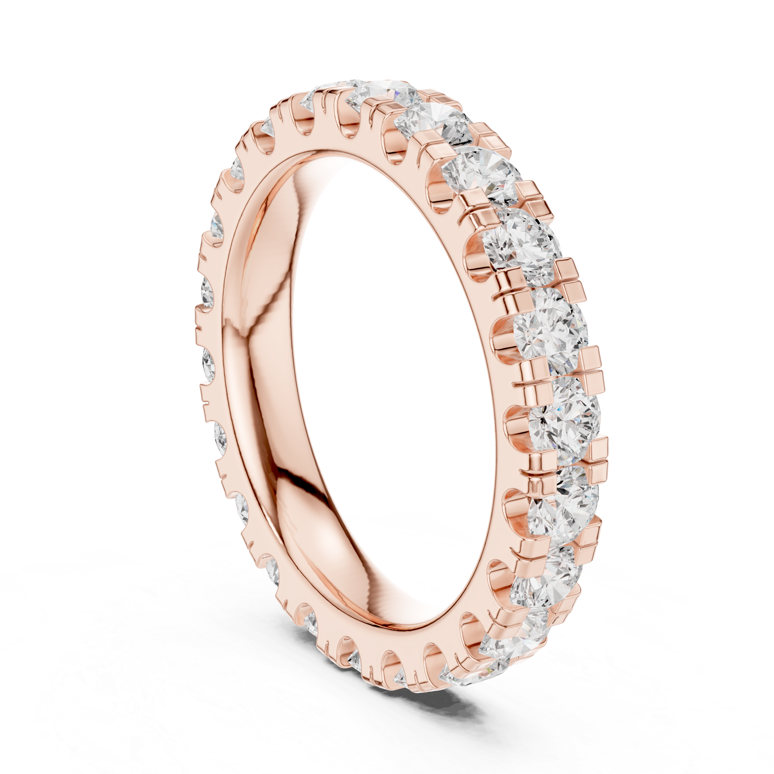 Lab-Grown 2.2CT Round Cut Diamond Wedding Band Ring For Women's 14K Gold
