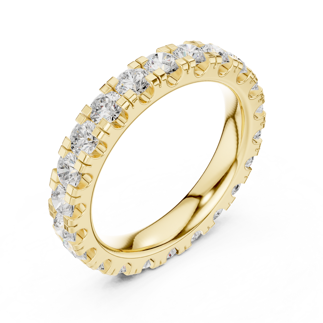 Lab-Grown 2.2CT Round Cut Diamond Wedding Band Ring For Women's 14K Gold