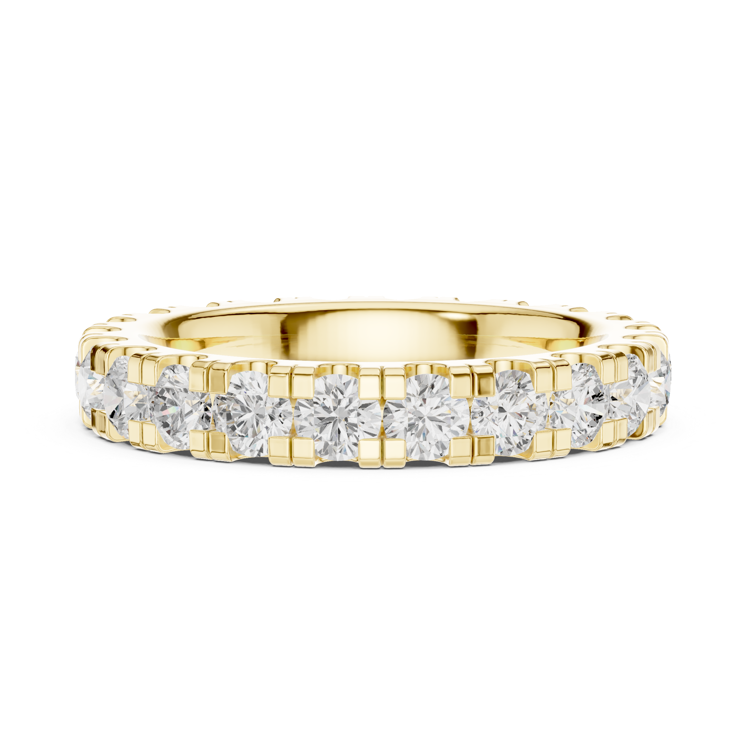 Lab-Grown 2.2CT Round Cut Diamond Wedding Band Ring For Women's 14K Gold