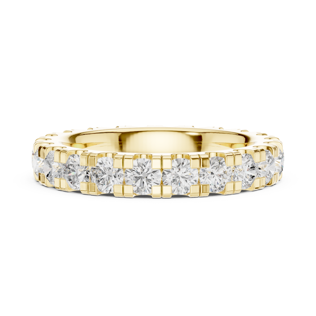 Lab-Grown 2.2CT Round Cut Diamond Wedding Band Ring For Women's 14K Gold