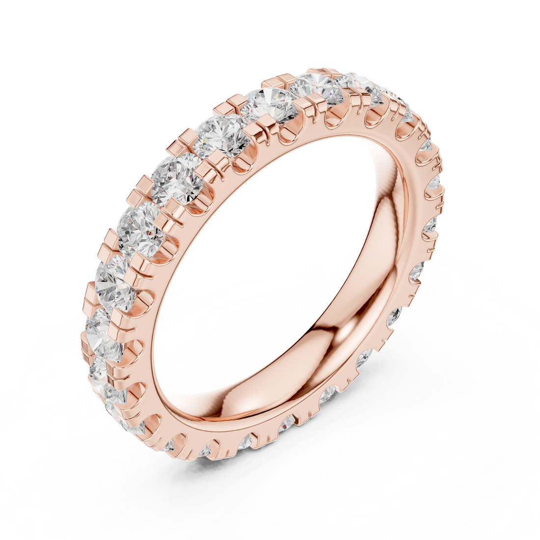 Lab-Grown 2.2CT Round Cut Diamond Wedding Band Ring For Women's 14K Gold