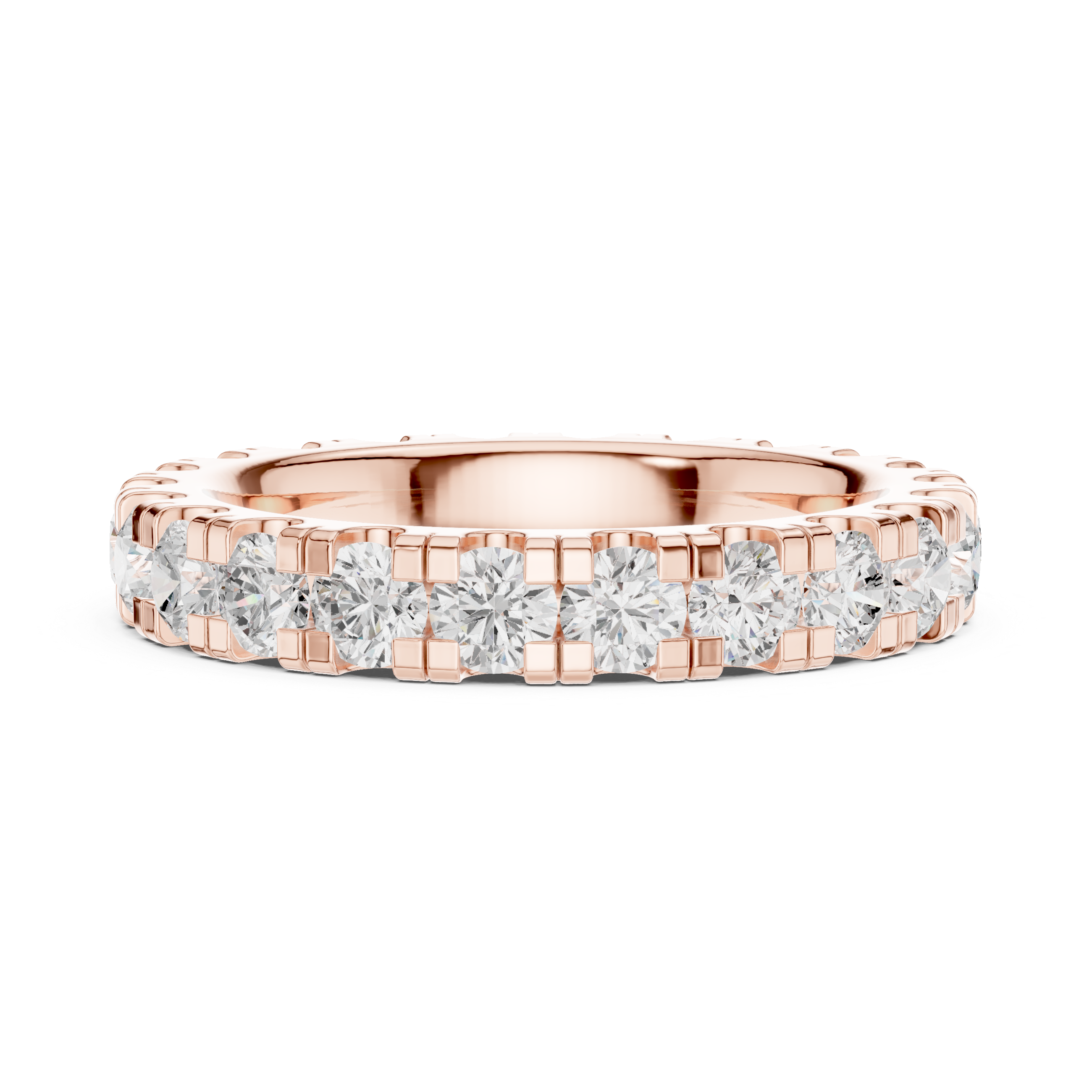Lab-Grown 2.2CT Round Cut Diamond Wedding Band Ring For Women's 14K Gold