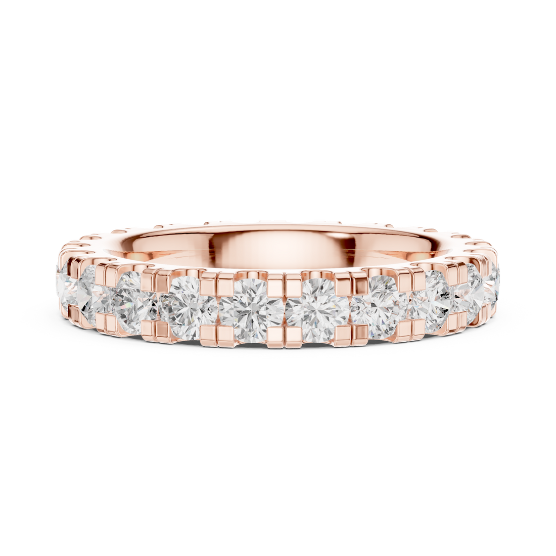Lab-Grown 2.2CT Round Cut Diamond Wedding Band Ring For Women's 14K Gold