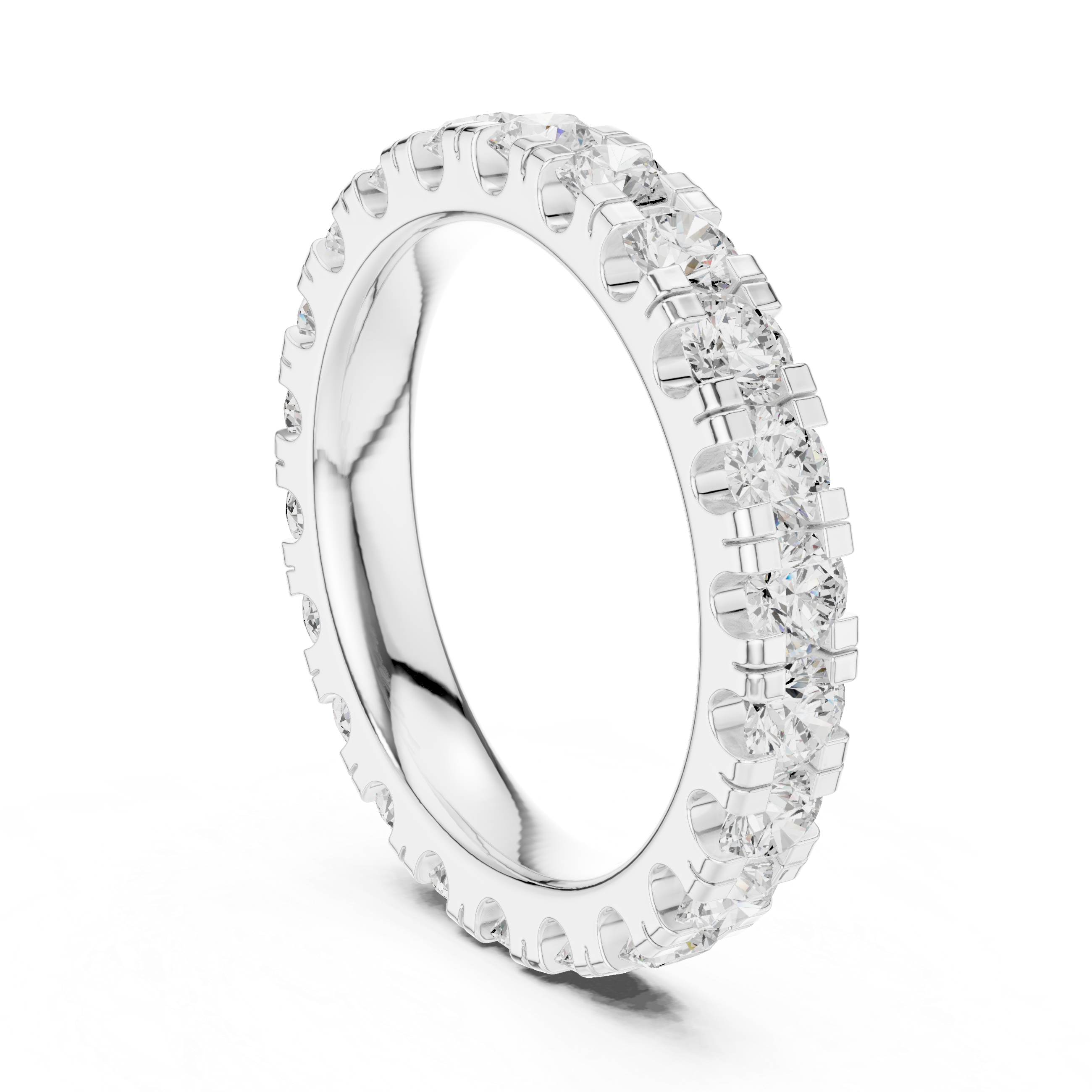 Lab-Grown 2.2CT Round Cut Diamond Wedding Band Ring For Women's 14K Gold