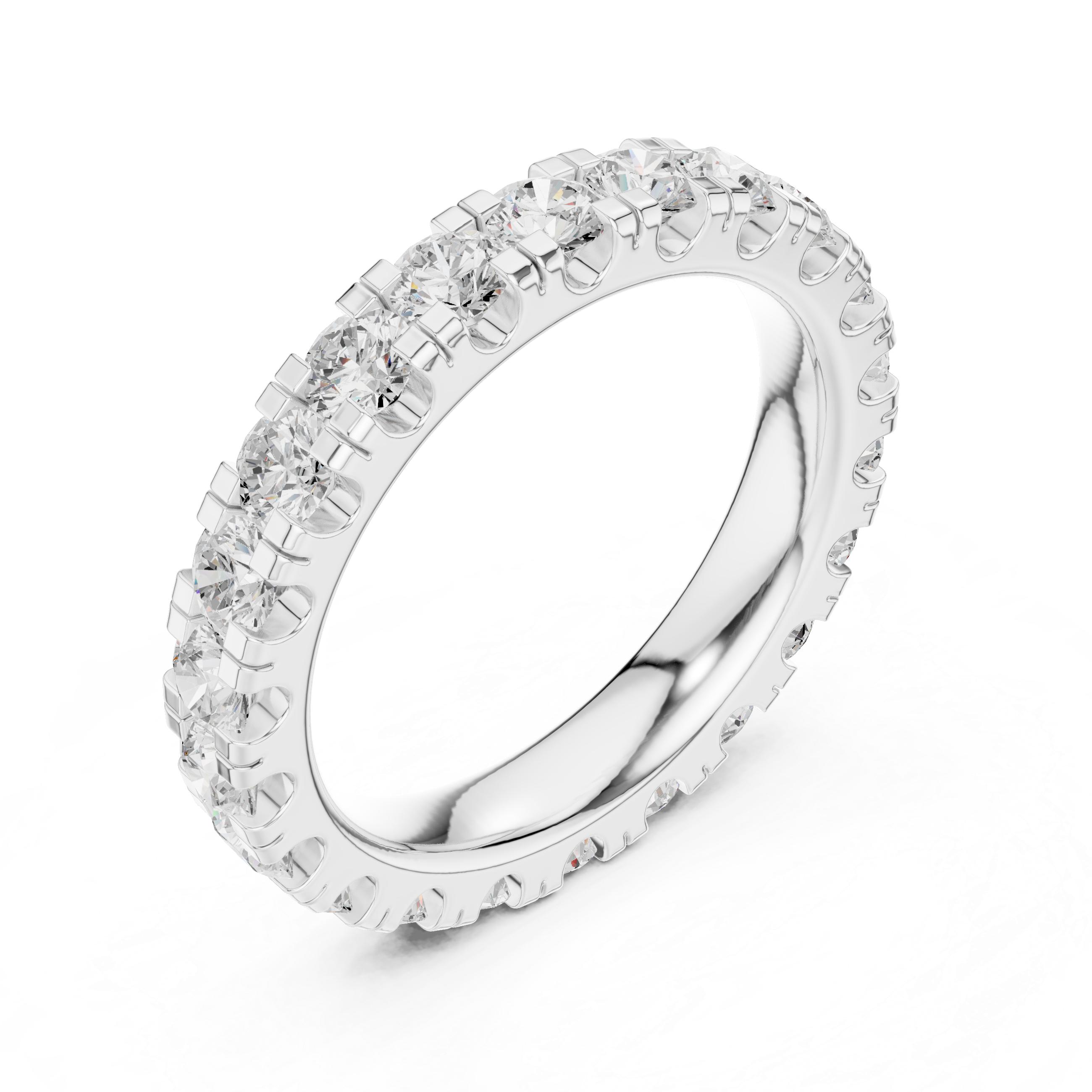 Lab-Grown 2.2CT Round Cut Diamond Wedding Band Ring For Women's 14K Gold