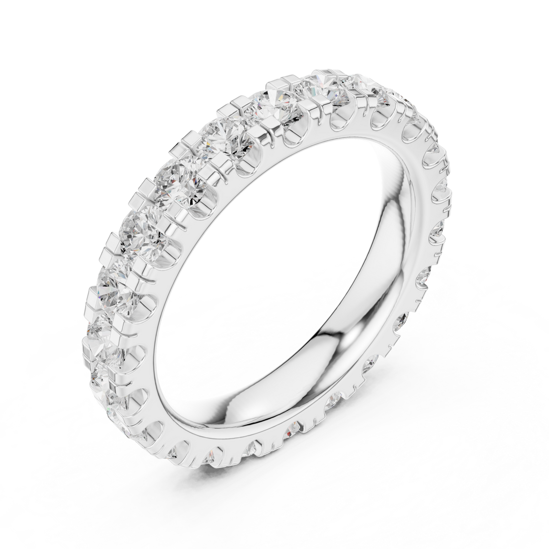 Lab-Grown 2.2CT Round Cut Diamond Wedding Band Ring For Women's 14K Gold