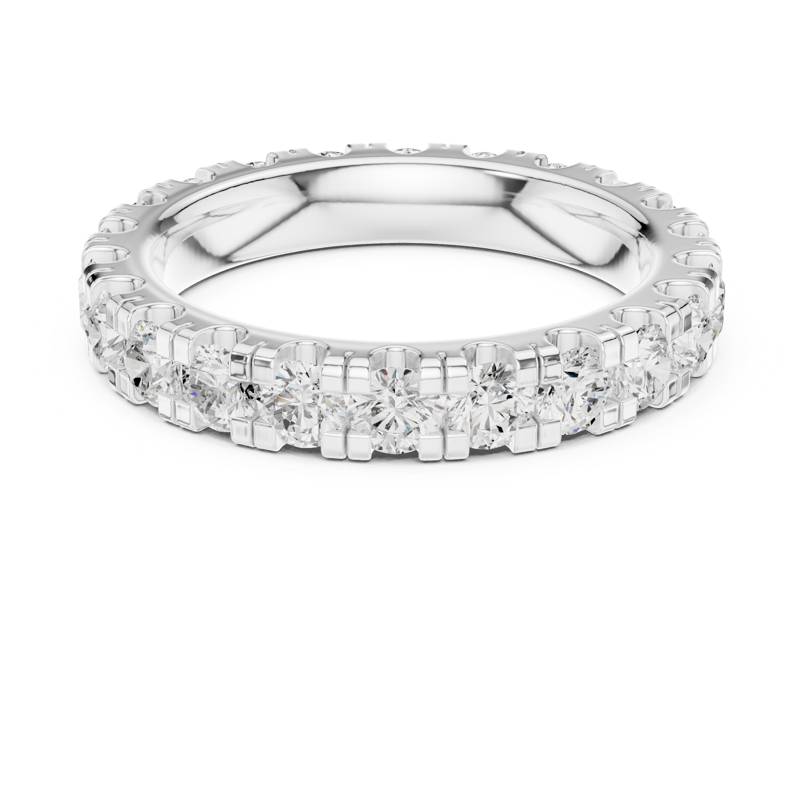 Lab-Grown 2.2CT Round Cut Diamond Wedding Band Ring For Women's 14K Gold